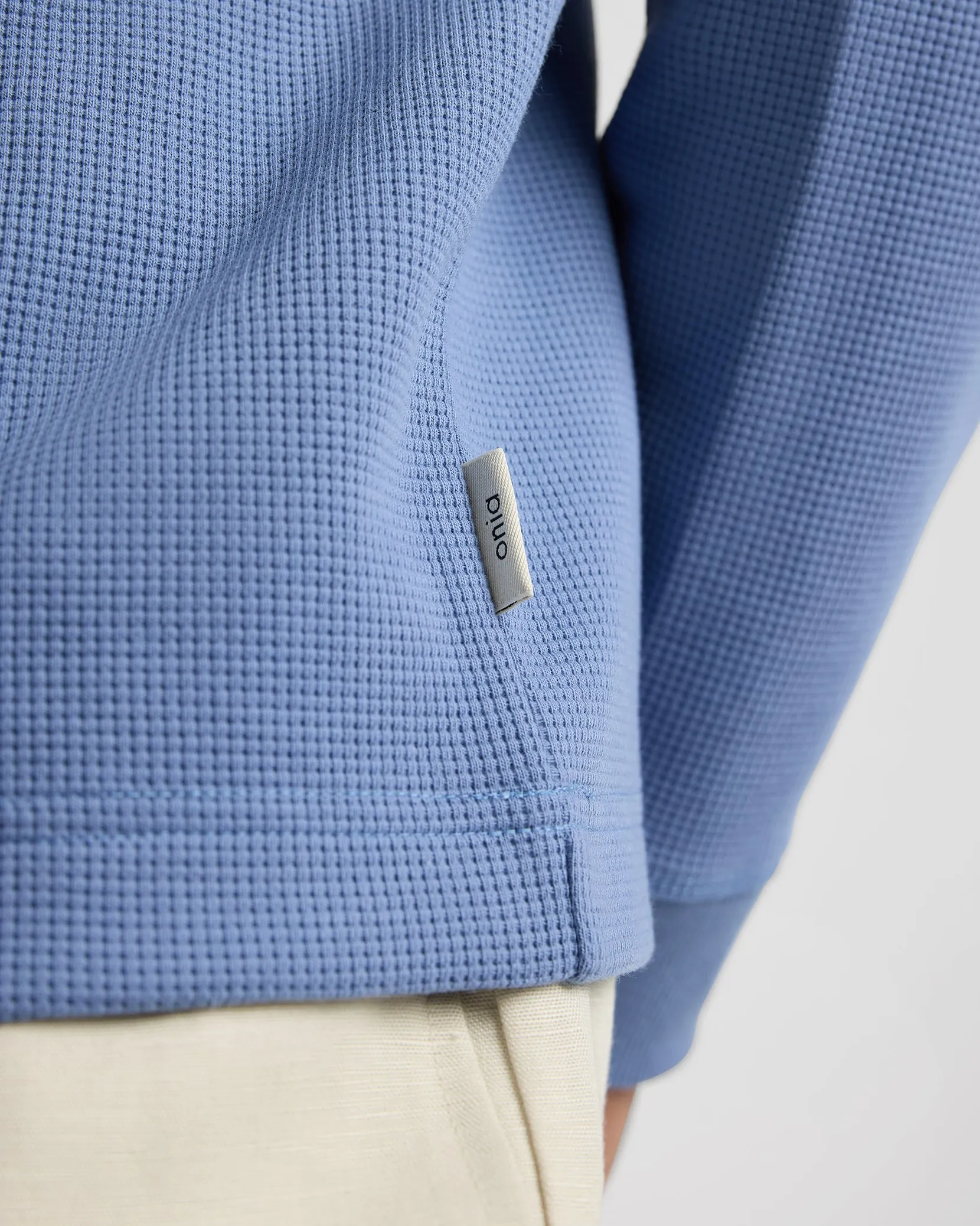 Heavyweight Cotton Waffle Henley Sweatshirt sold by Onia product image thumbnail 4