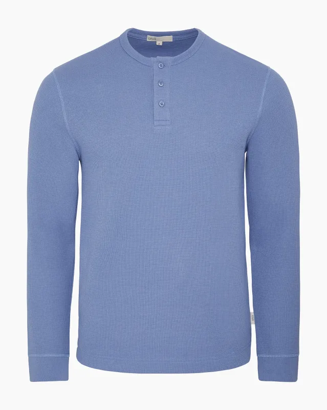 Heavyweight Cotton Waffle Henley Sweatshirt sold by Onia