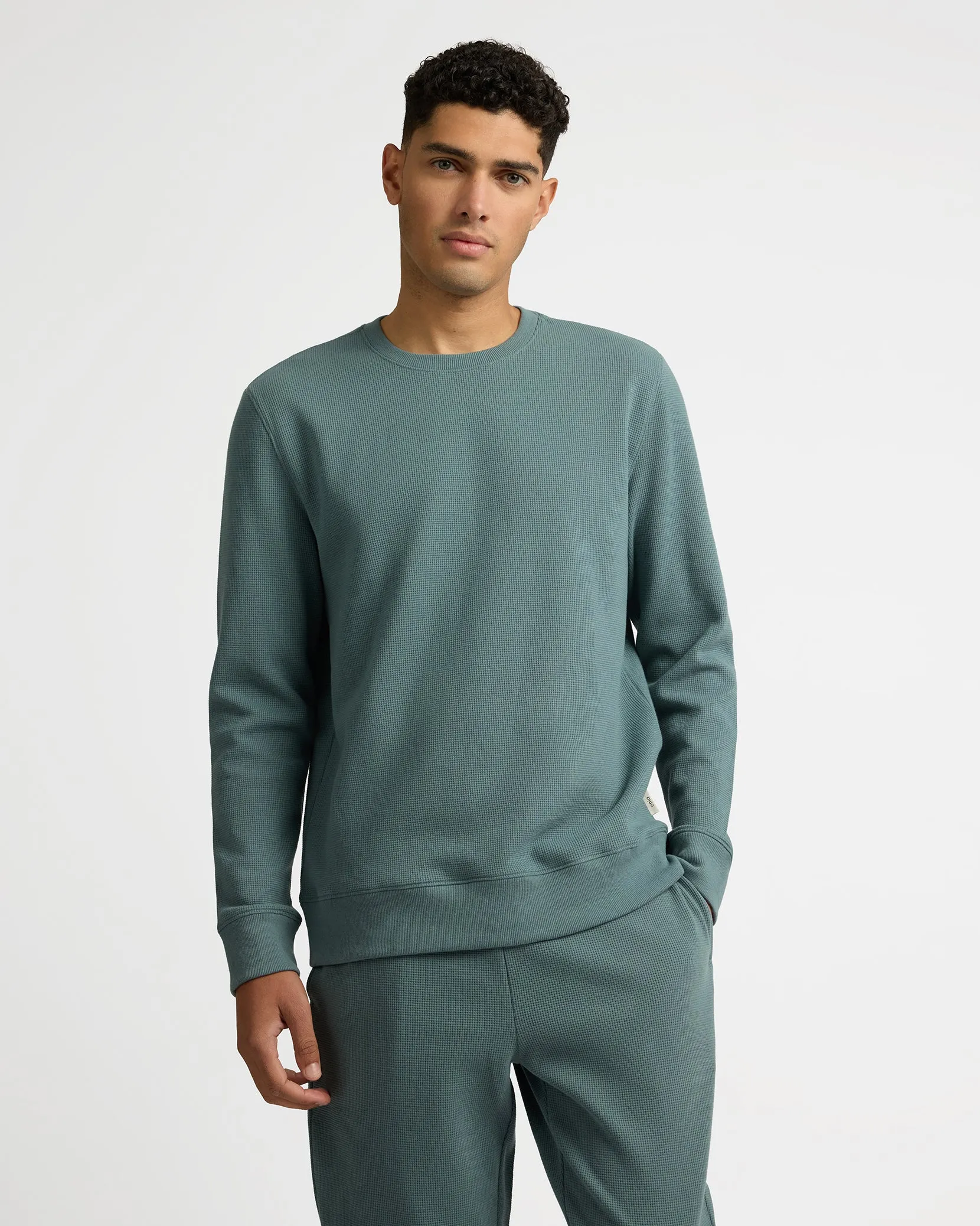 Heavyweight Cotton Waffle Crewneck Sweatshirt sold by Onia product image thumbnail 2