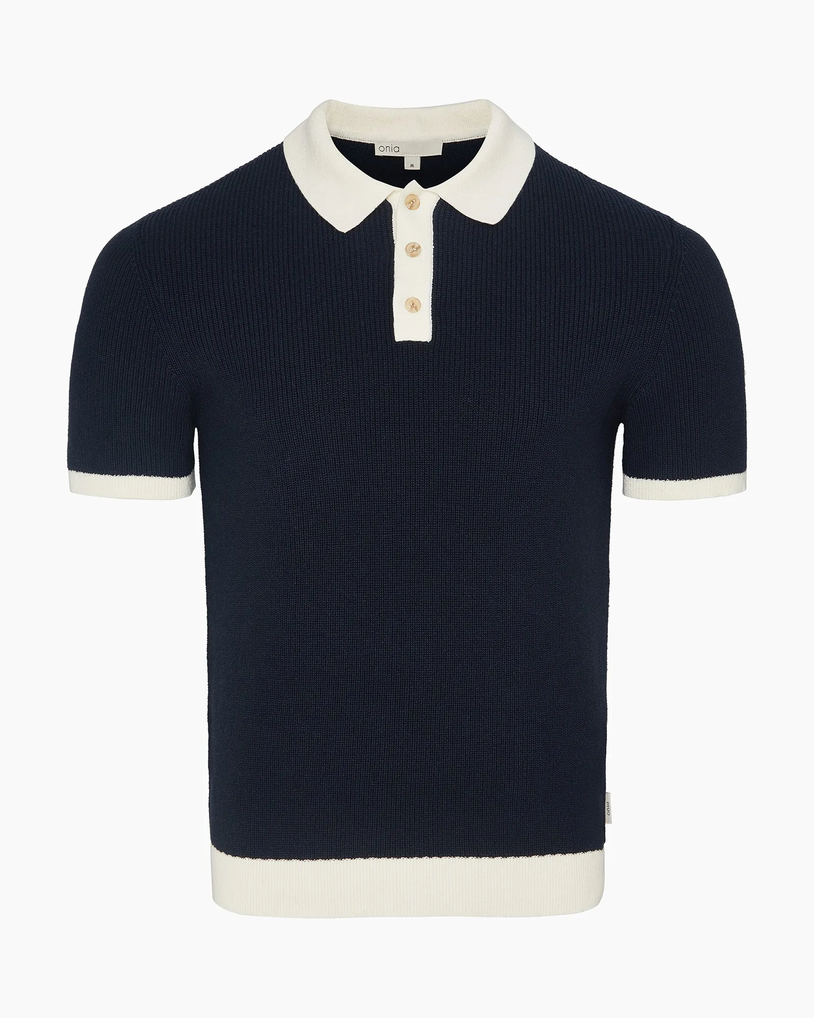 Cotton Linen Knit Polo sold by Onia