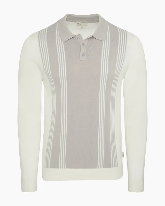 Cotton Knit Long Sleeve Polo Sweatshirt sold by Onia