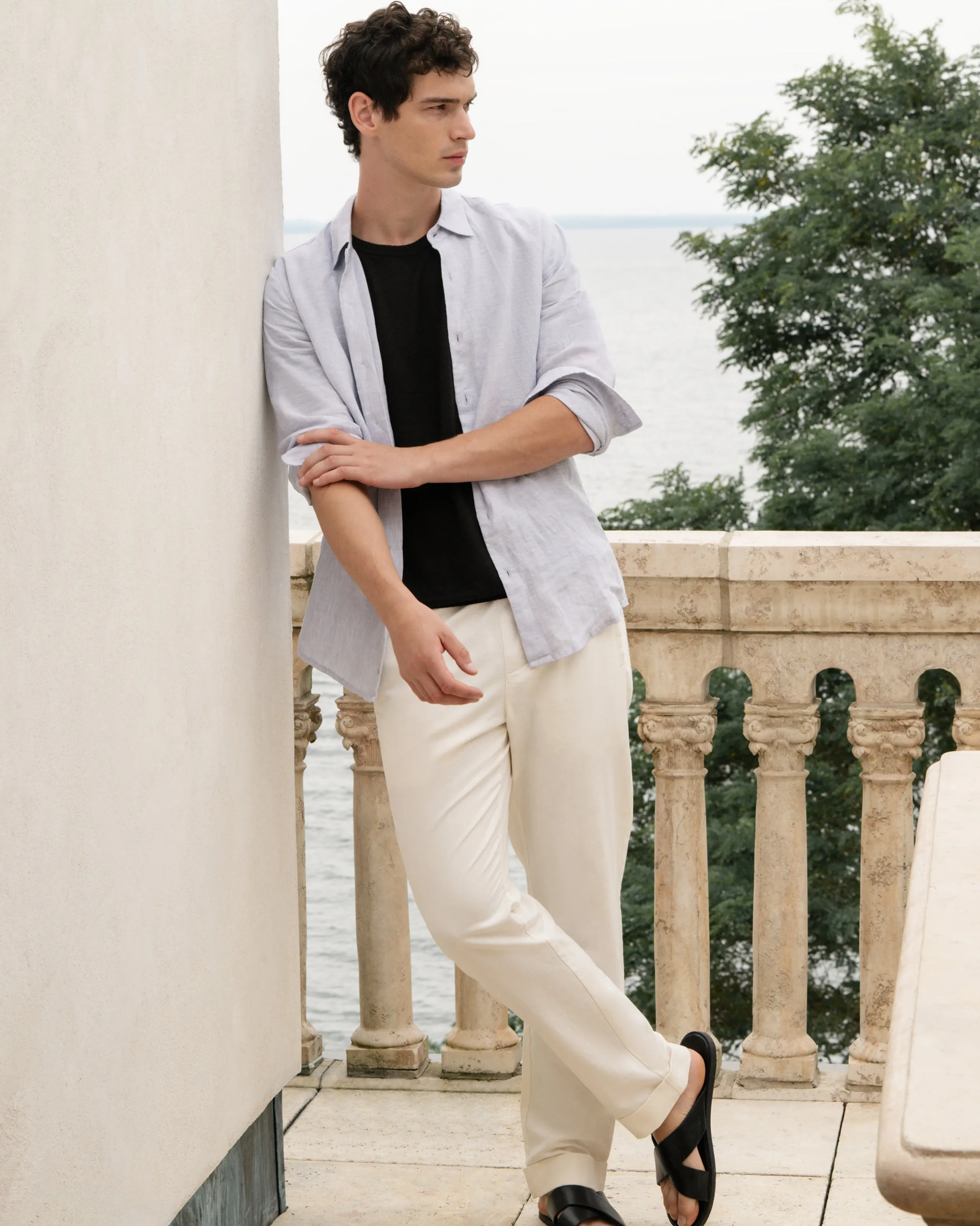 Linen Cotton Stretch Cuff Pant sold by Onia product image thumbnail 2