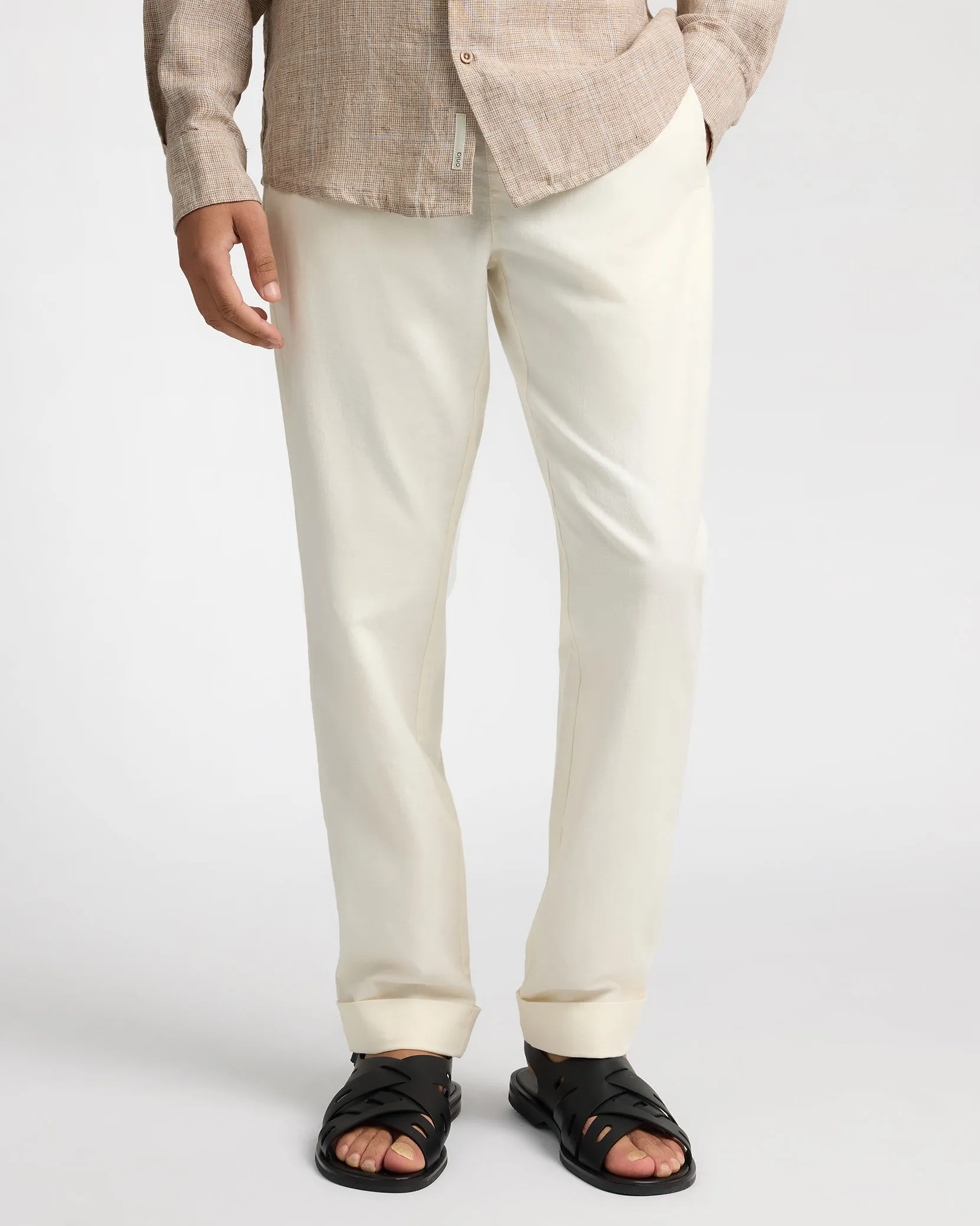 Linen Cotton Stretch Cuff Pant sold by Onia product image thumbnail 3