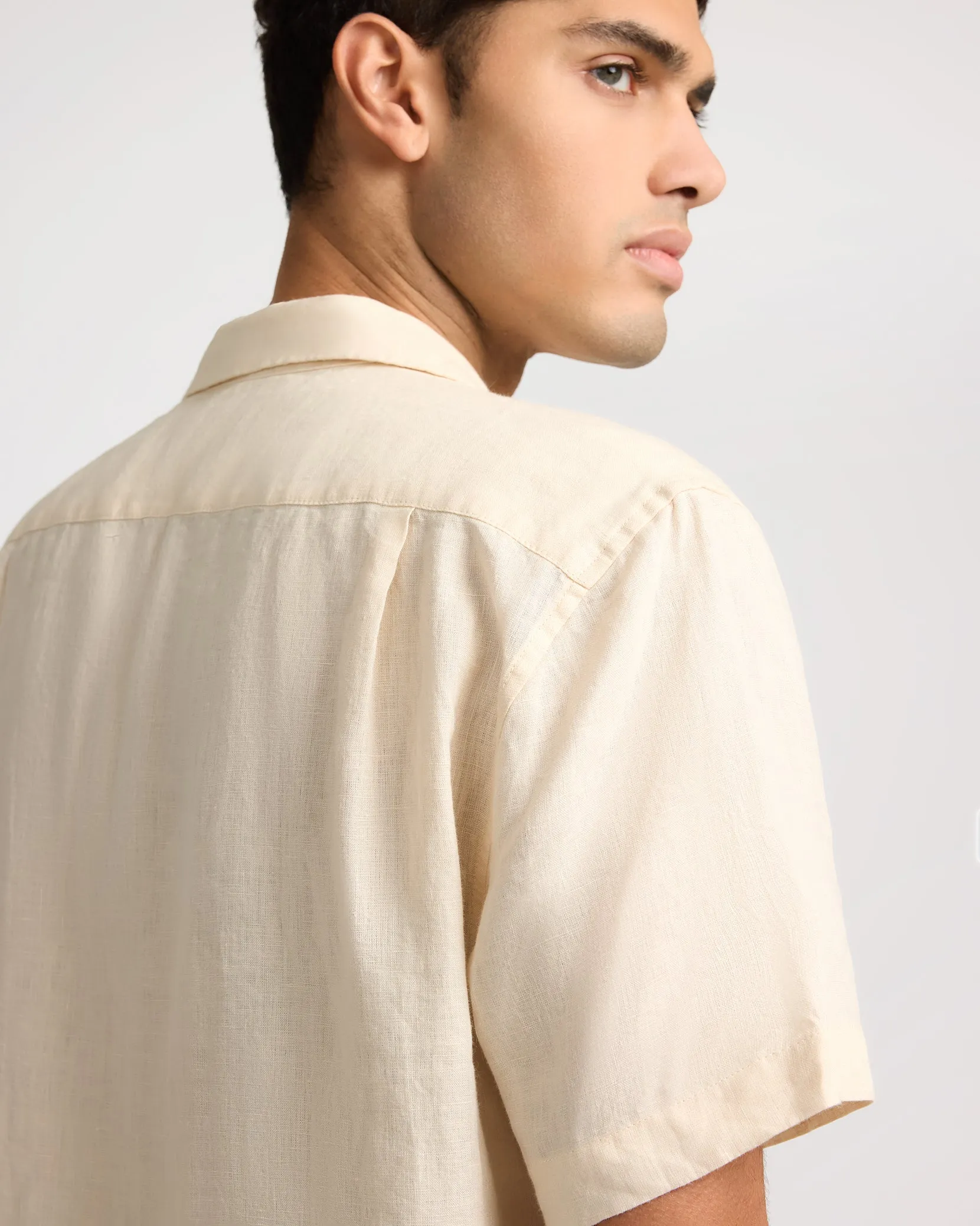 Linen Pintuck Camp Shirt sold by Onia product image thumbnail 5