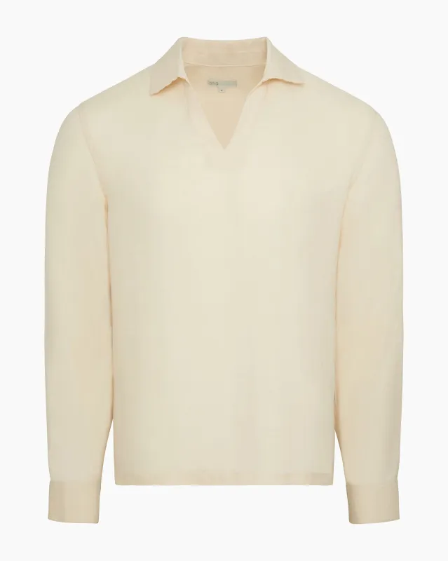 Linen Long Sleeve Popover Shirt sold by Onia