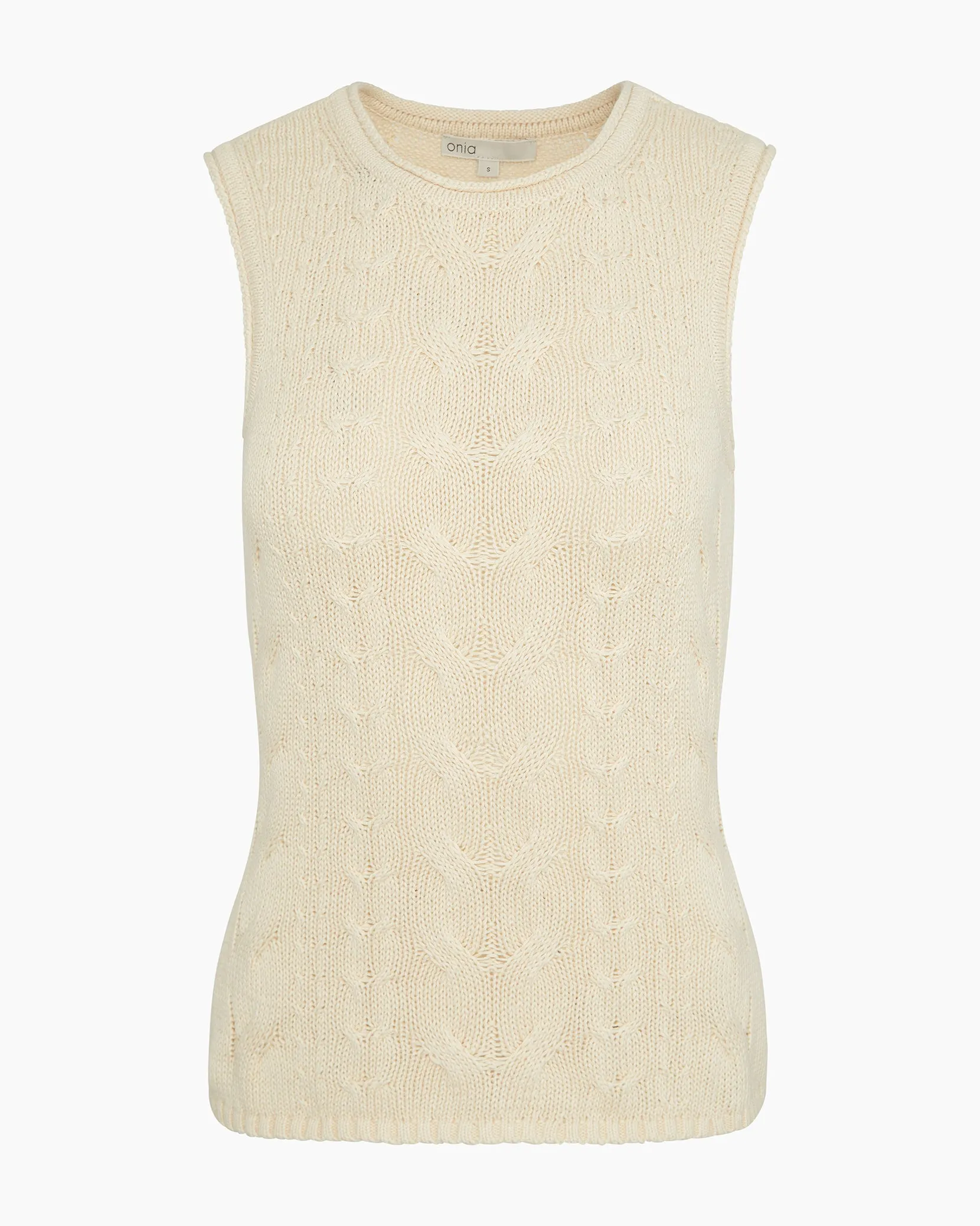 Linen Cable Knit Tank sold by Onia product image thumbnail 2