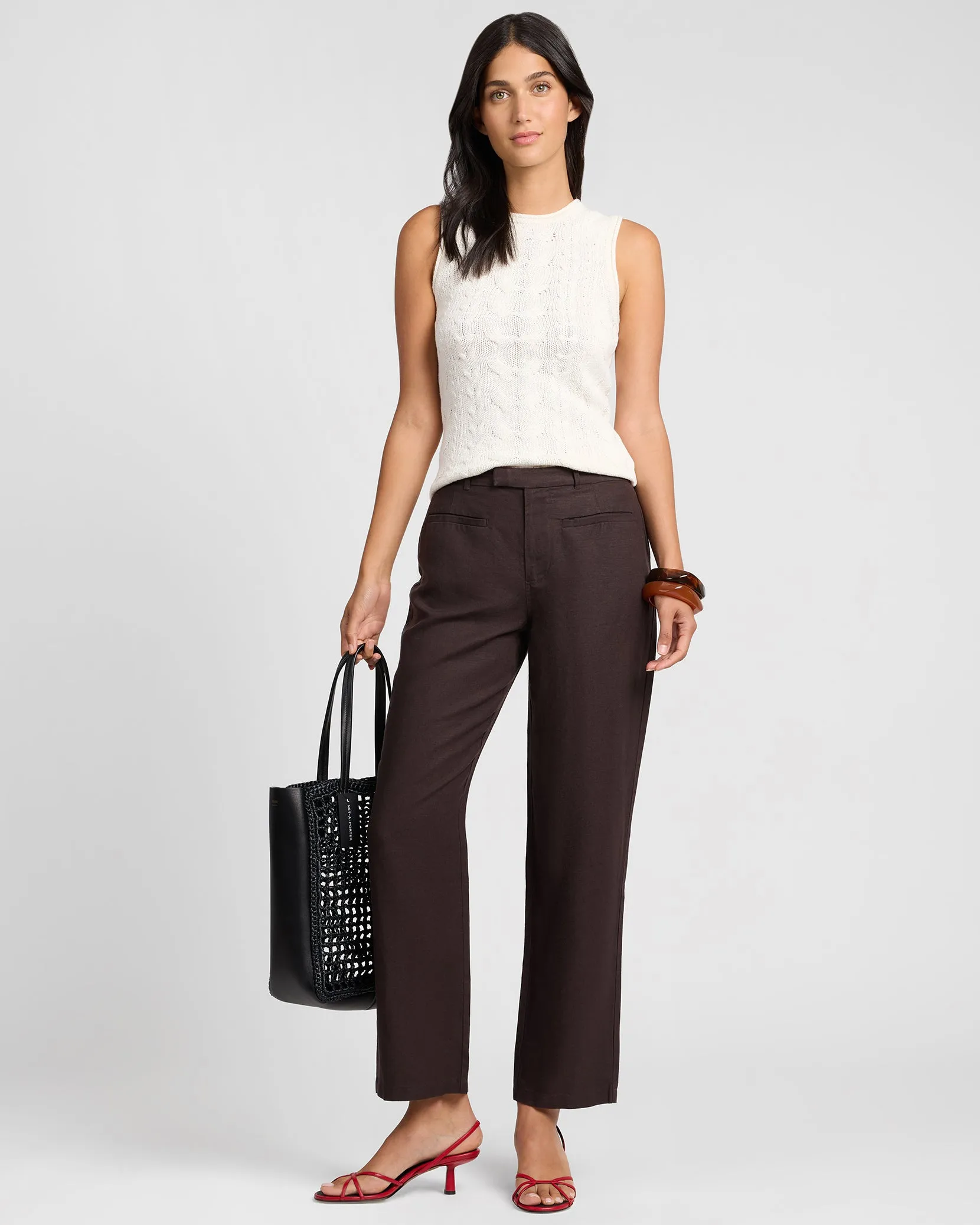 Linen Cable Knit Tank sold by Onia product image thumbnail 3