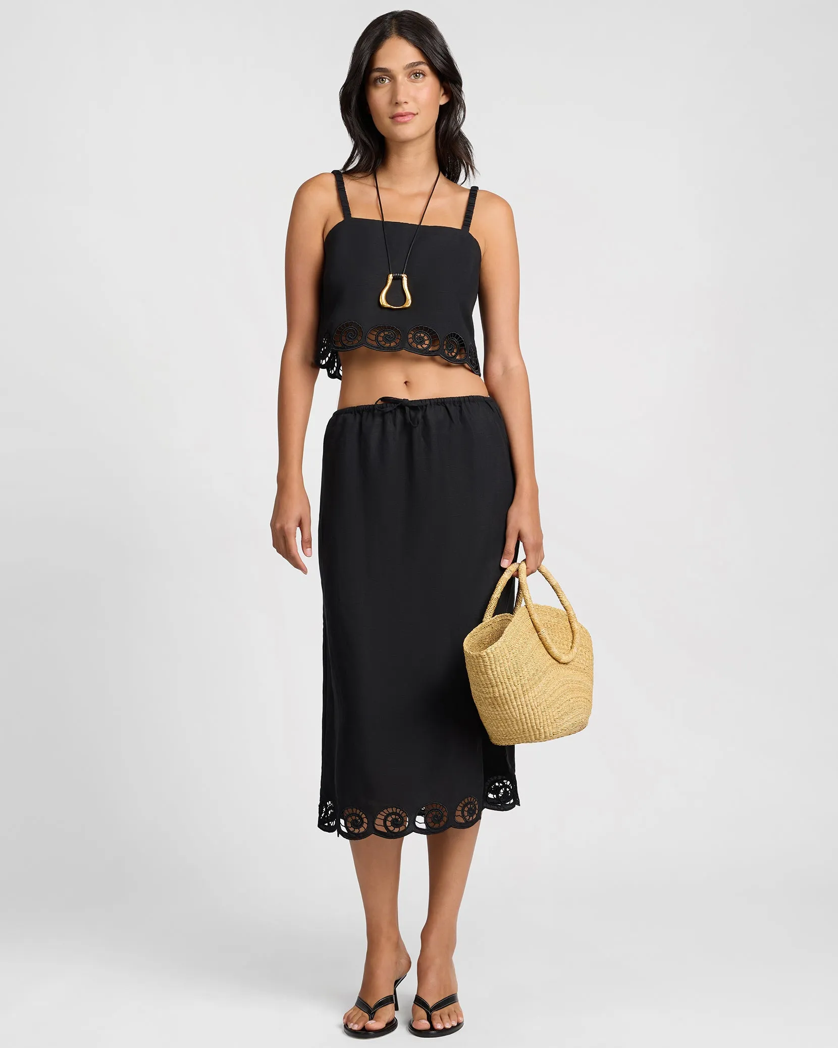 Air Linen Scallop Cropped Top sold by Onia product image thumbnail 2