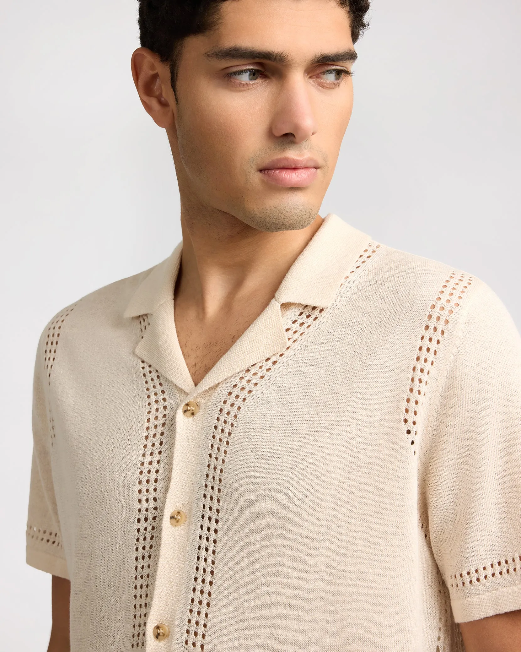 Linen Knit Camp Shirt sold by Onia product image thumbnail 3