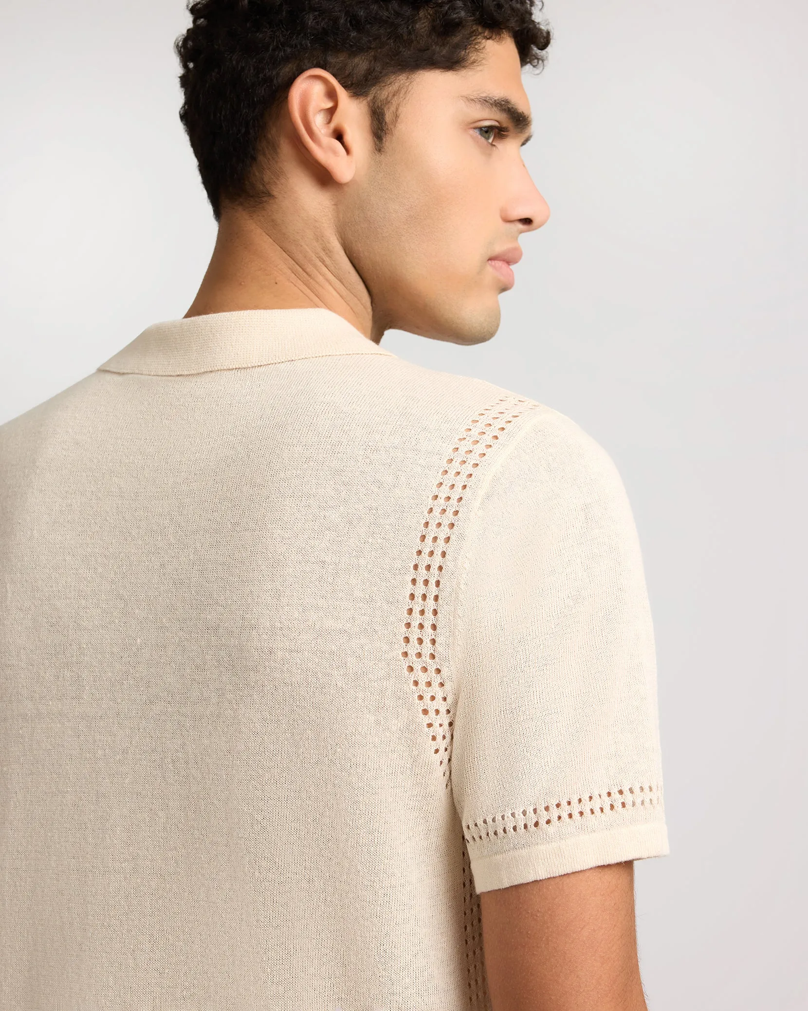 Linen Knit Camp Shirt sold by Onia product image thumbnail 5