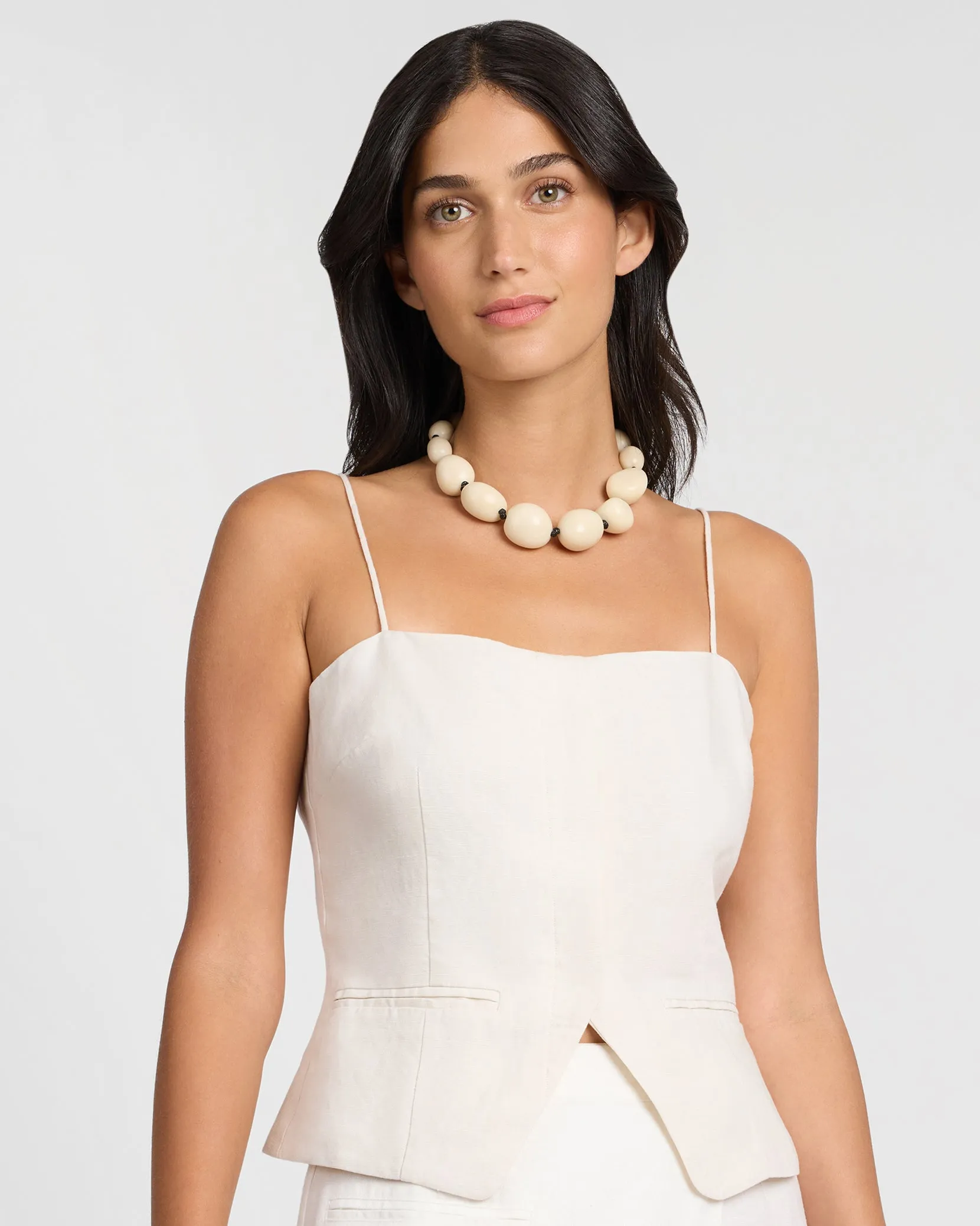 Air Linen Straight Neck Top sold by Onia