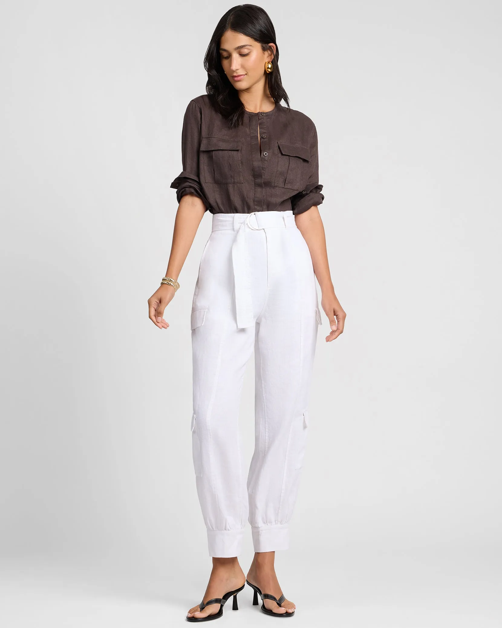 Linen Utility Shirt sold by Onia product image thumbnail 3