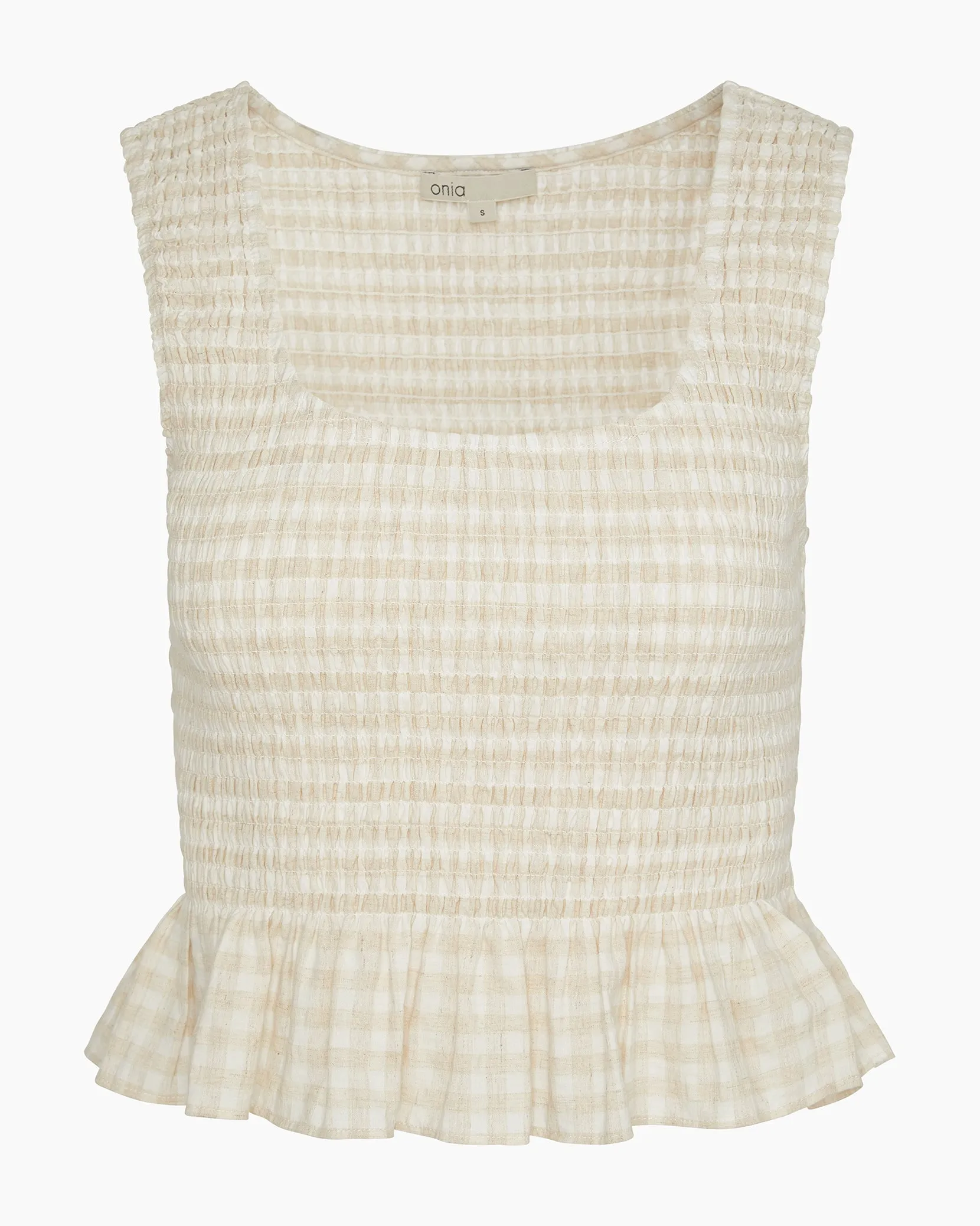 Air Linen Smocked Tank sold by Onia product image thumbnail 3