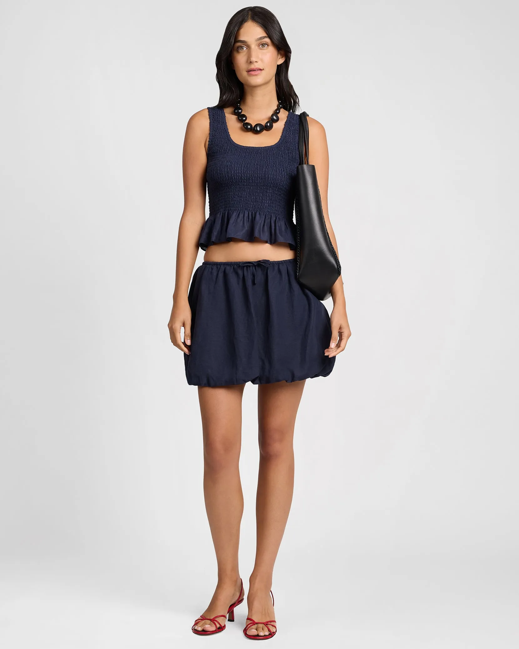 Air Linen Smocked Tank sold by Onia product image thumbnail 3