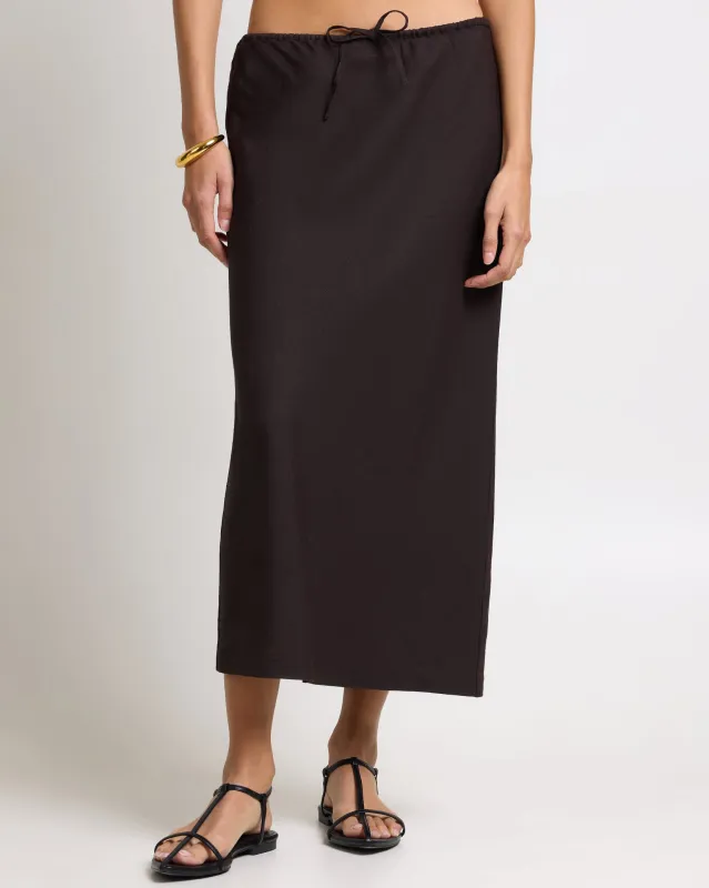 Air Linen Midi Skirt sold by Onia