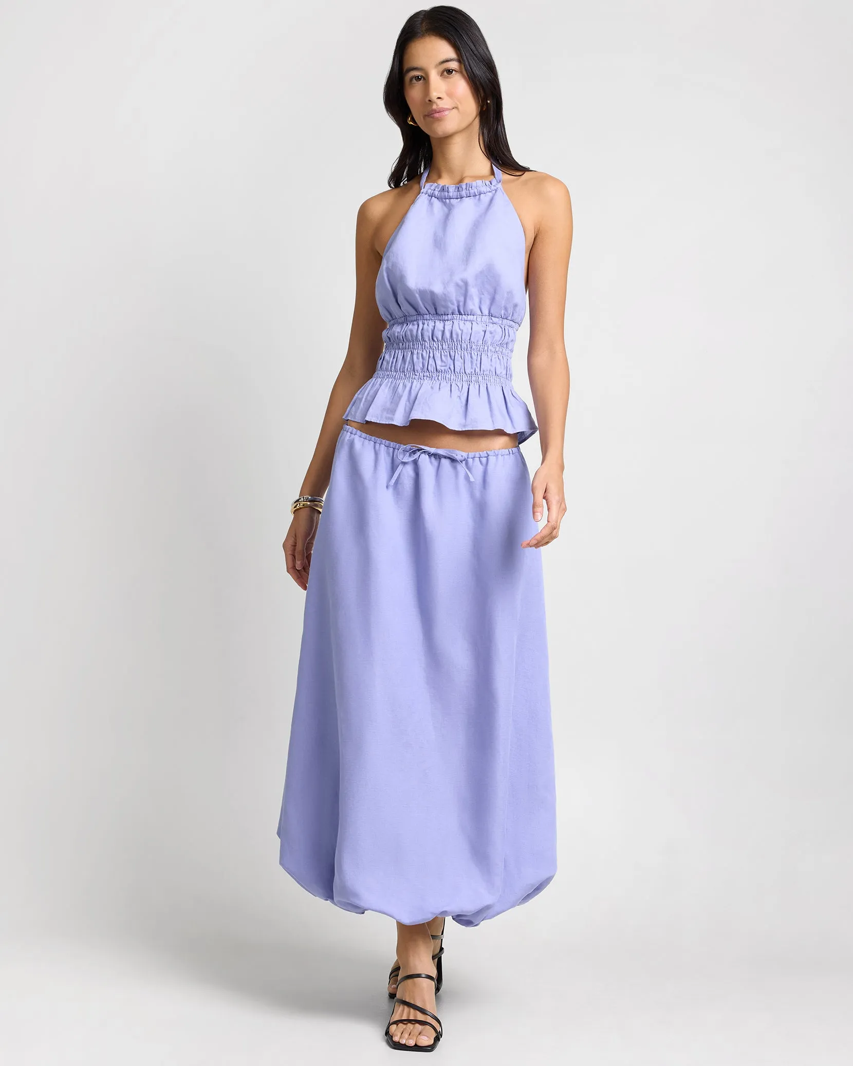 Air Linen Bubble Maxi Skirt sold by Onia product image thumbnail 3