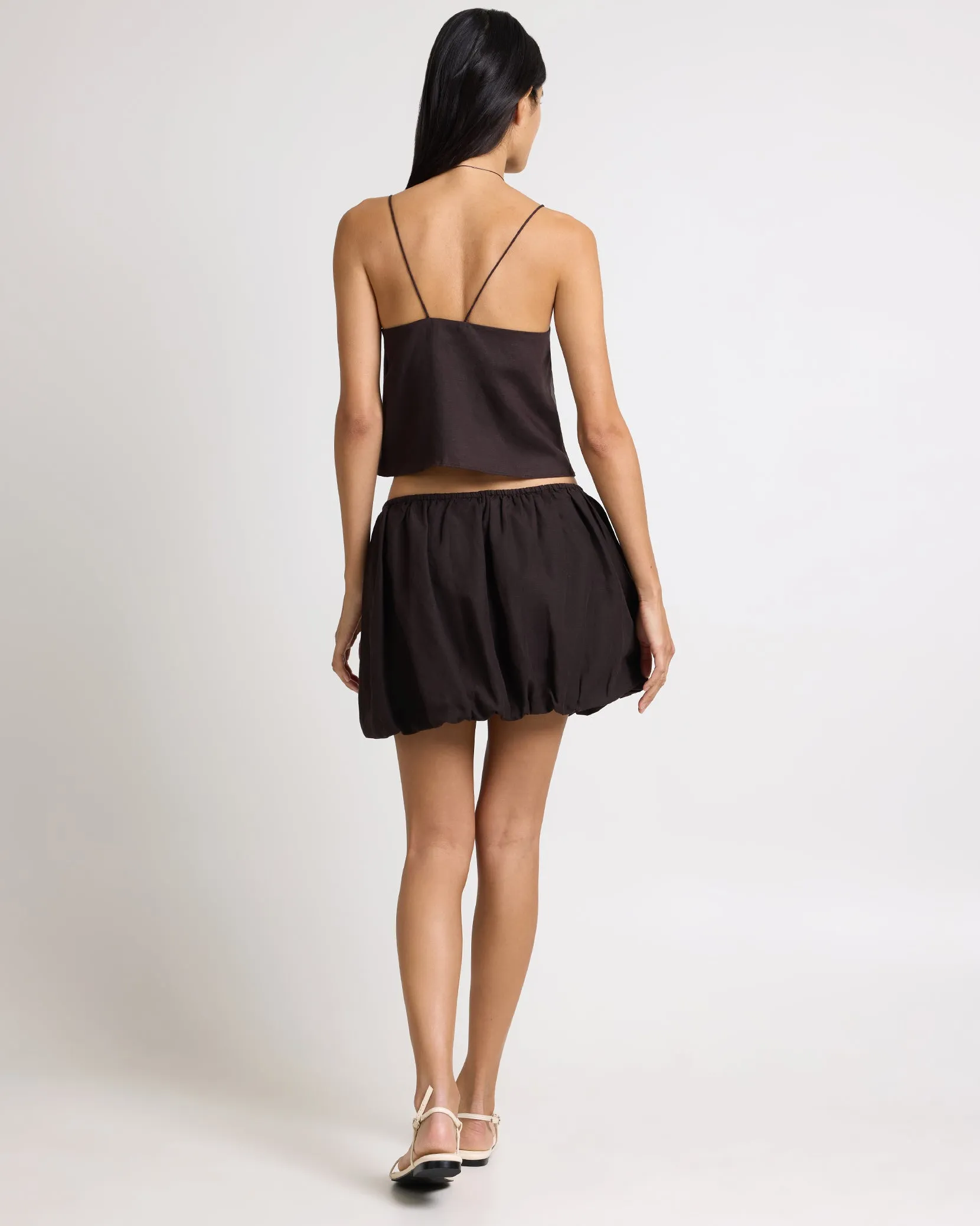 Air Linen Bubble Mini Skirt sold by Onia product image thumbnail 5