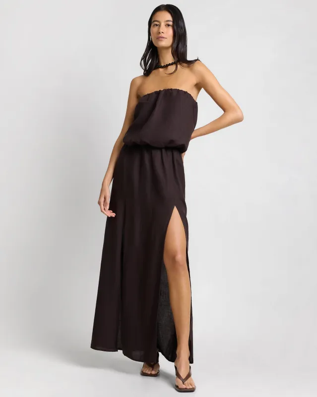 Air Linen High Slit Maxi Dress sold by Onia