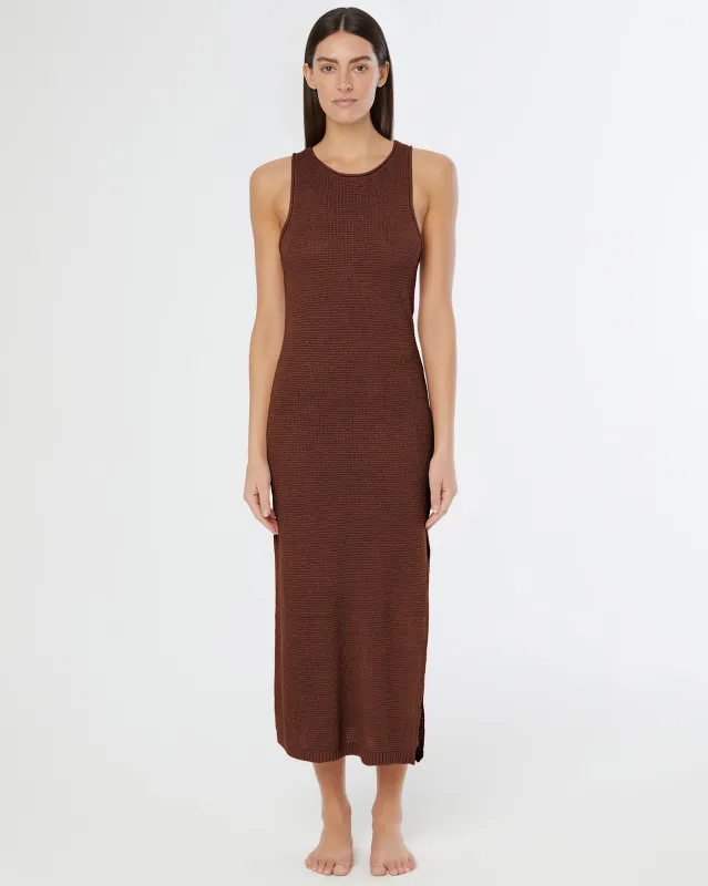 Linen Knit Scoop Back Maxi Dress made by Onia