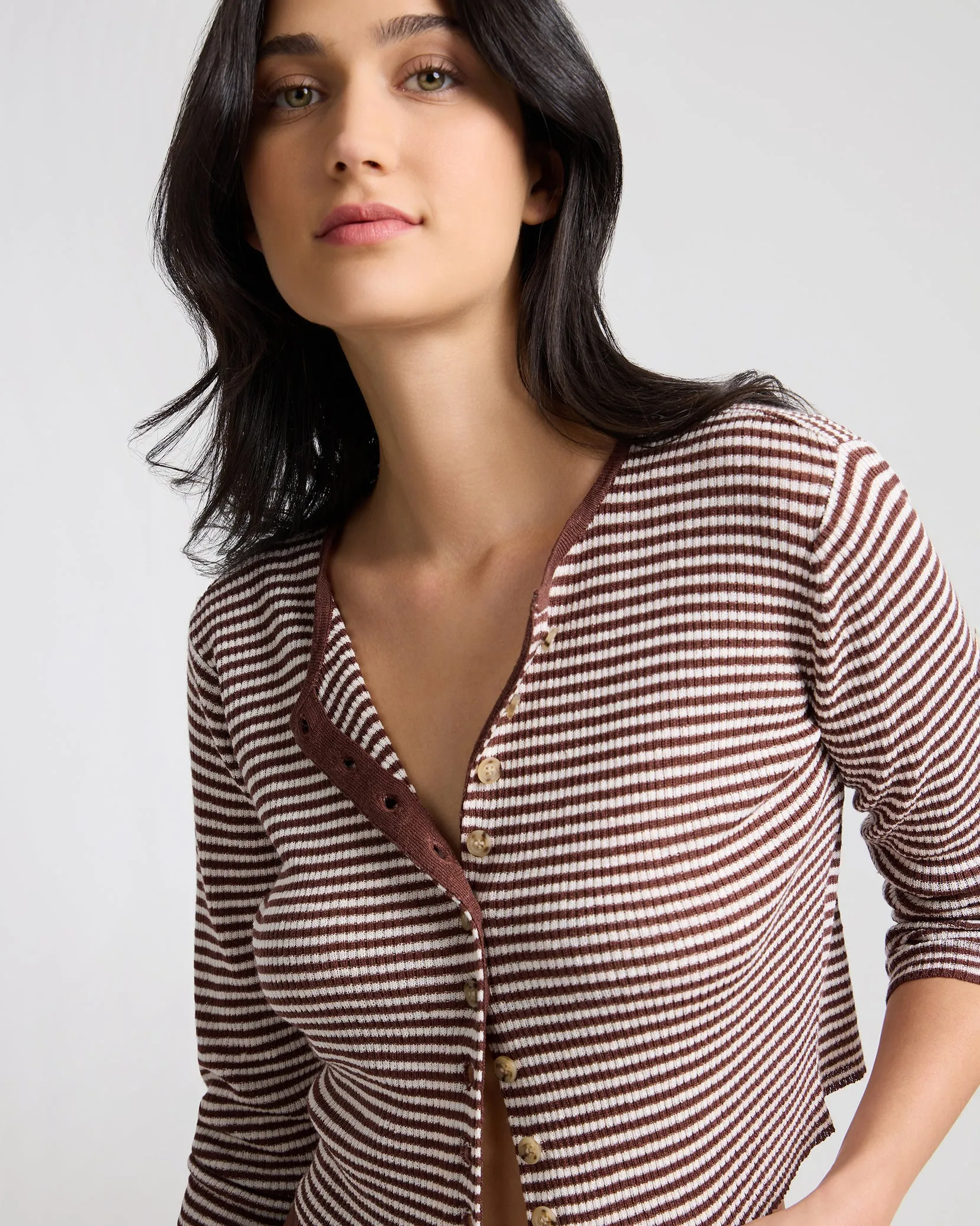 Linen Rib Cardigan sold by Onia product image thumbnail 5