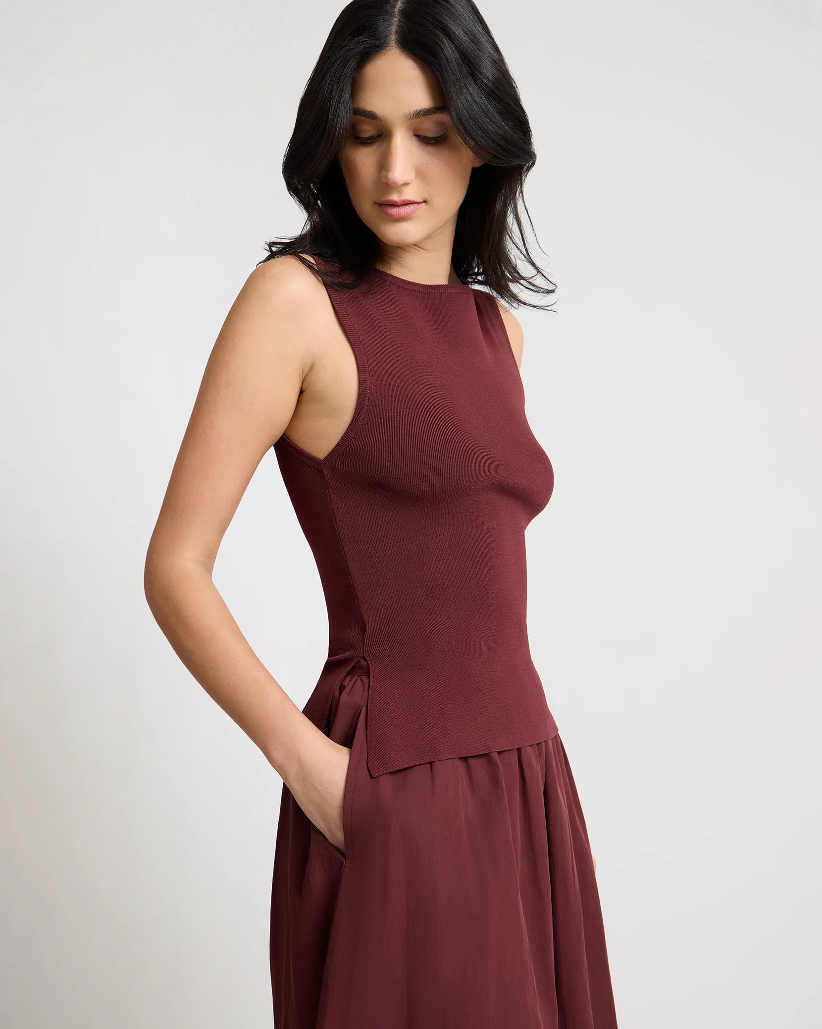 Boatneck Mix Media Dress sold by Onia product image thumbnail 5