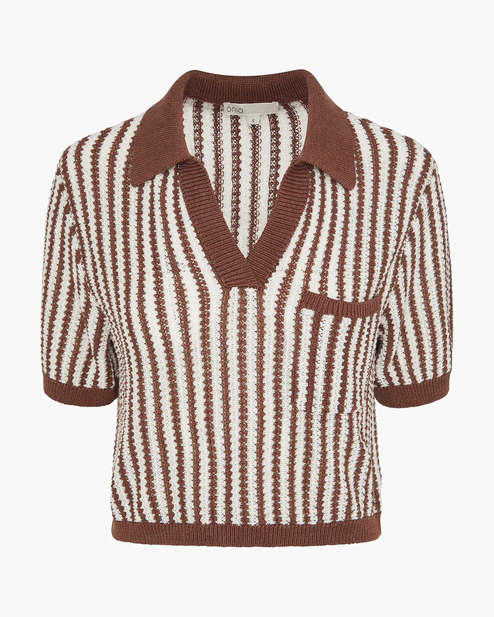 Linen Knit Cropped Polo sold by Onia product image thumbnail 2
