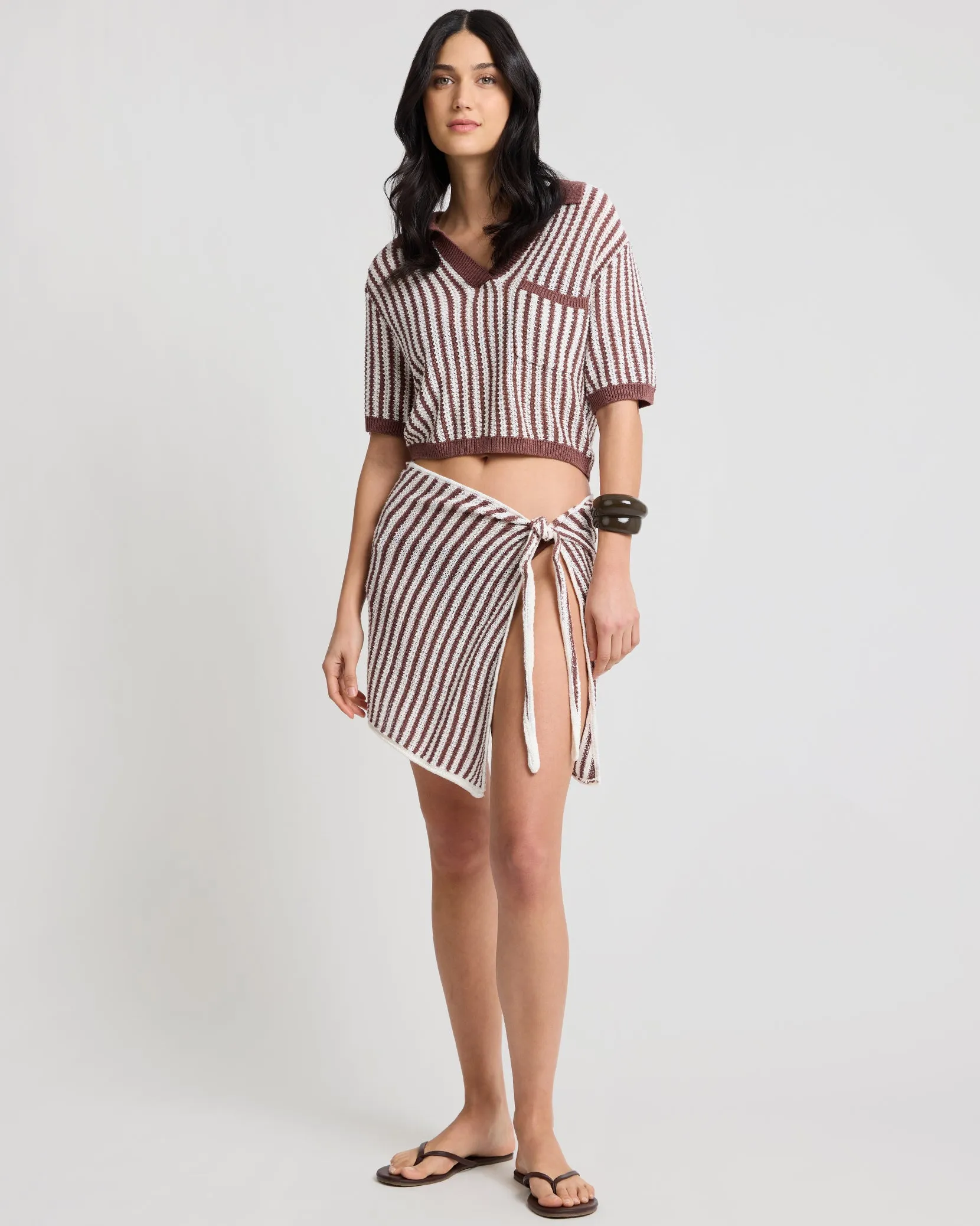 Linen Knit Cropped Polo sold by Onia product image thumbnail 3