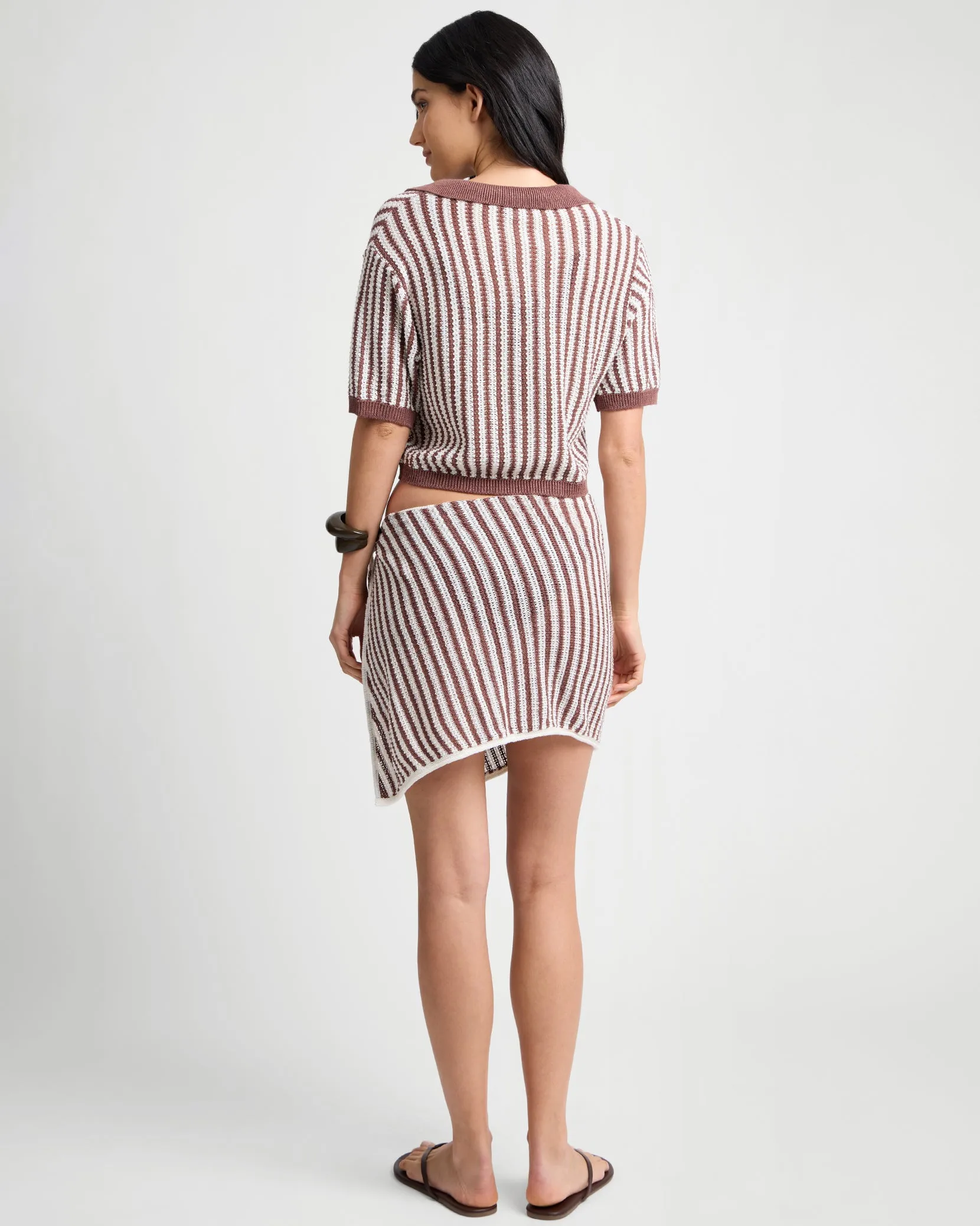 Linen Knit Cropped Polo sold by Onia product image thumbnail 5