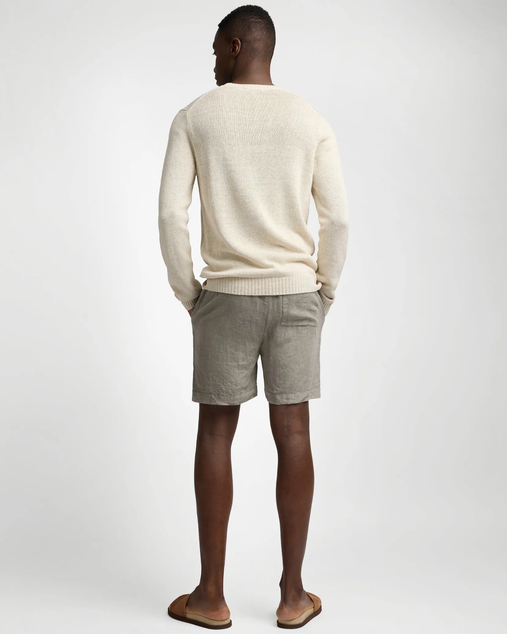 Silk Linen Long Sleeve Crewneck Sweater sold by Onia product image thumbnail 5