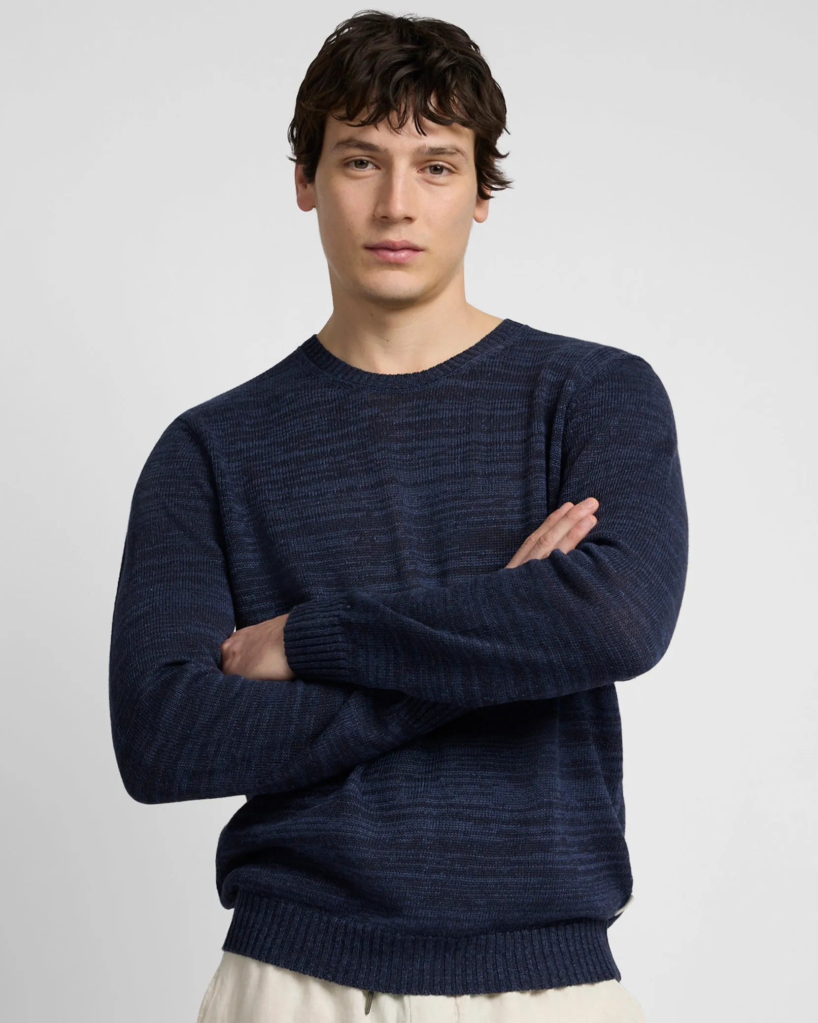 Silk Linen Long Sleeve Crewneck Sweater sold by Onia product image thumbnail 2