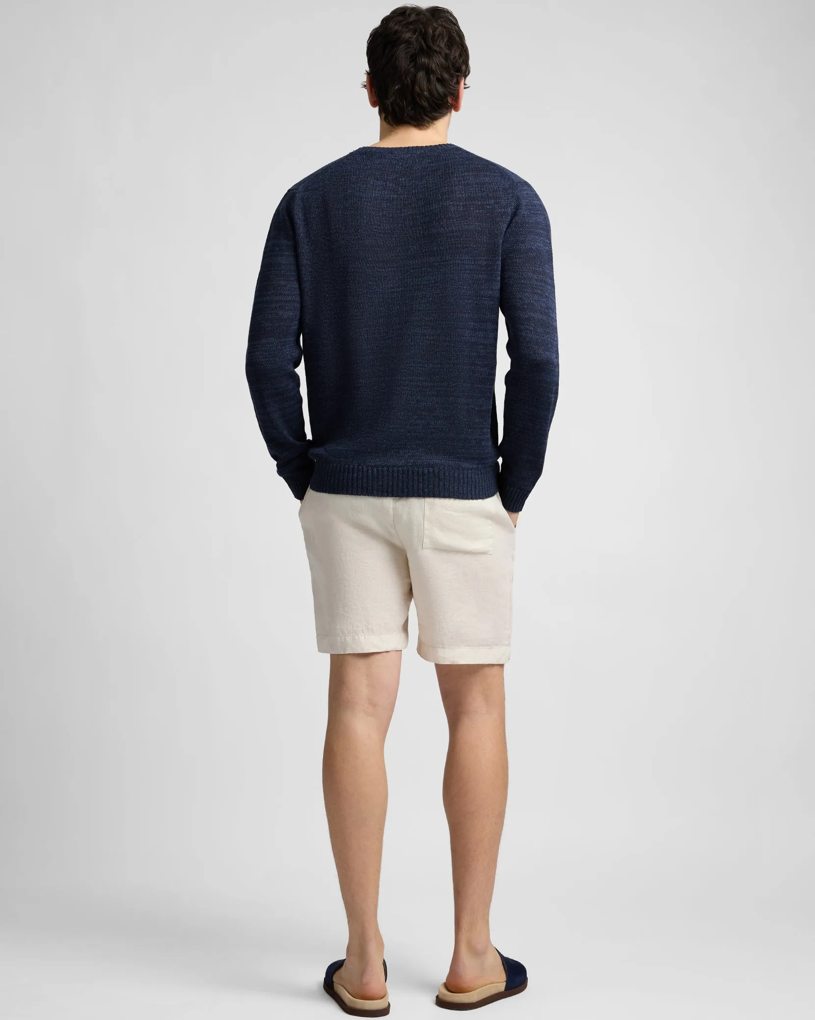 Silk Linen Long Sleeve Crewneck Sweater sold by Onia product image thumbnail 5