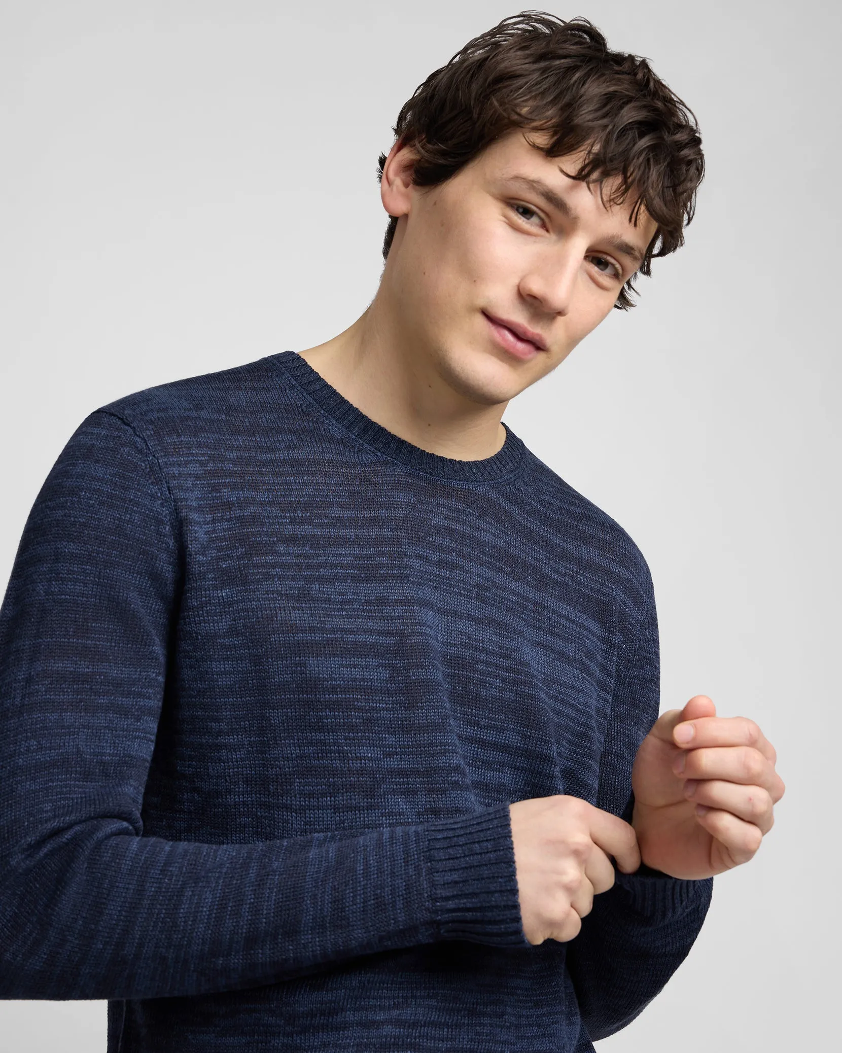 Silk Linen Long Sleeve Crewneck Sweater sold by Onia product image thumbnail 4