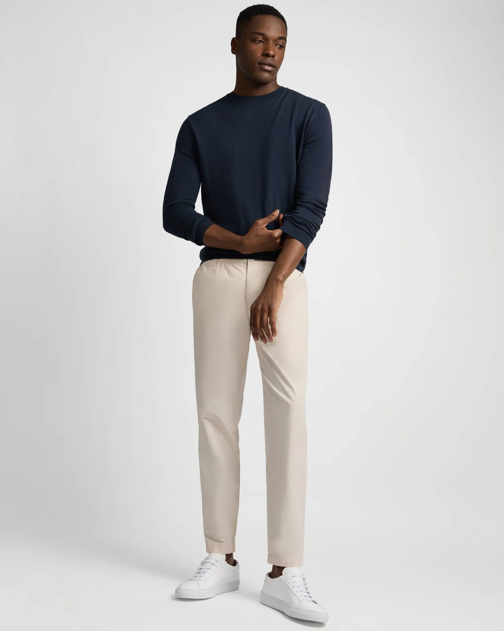 Fine Cotton Knit Long Sleeve Crewneck Sweater sold by Onia product image thumbnail 3