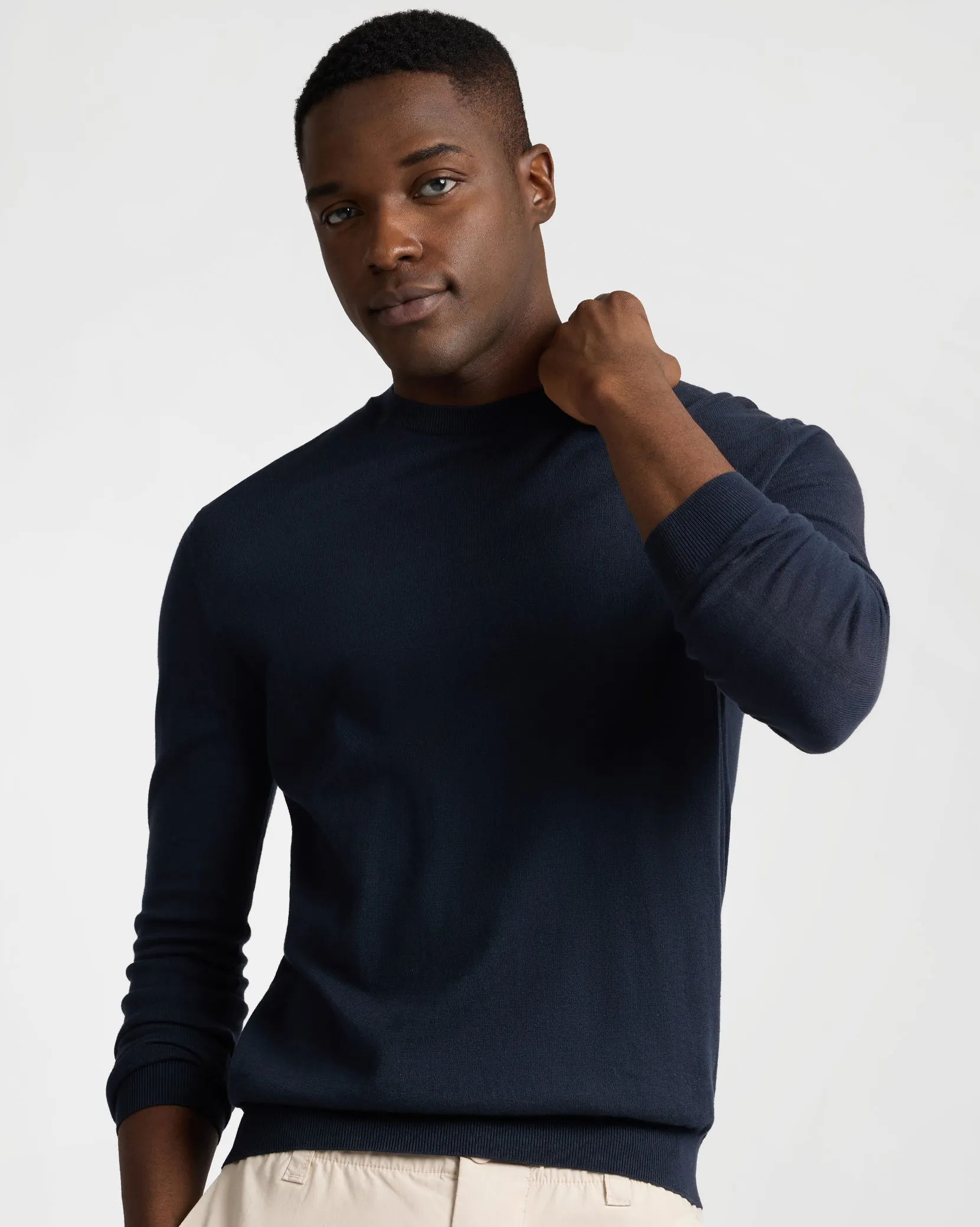 Fine Cotton Knit Long Sleeve Crewneck Sweater sold by Onia product image thumbnail 2