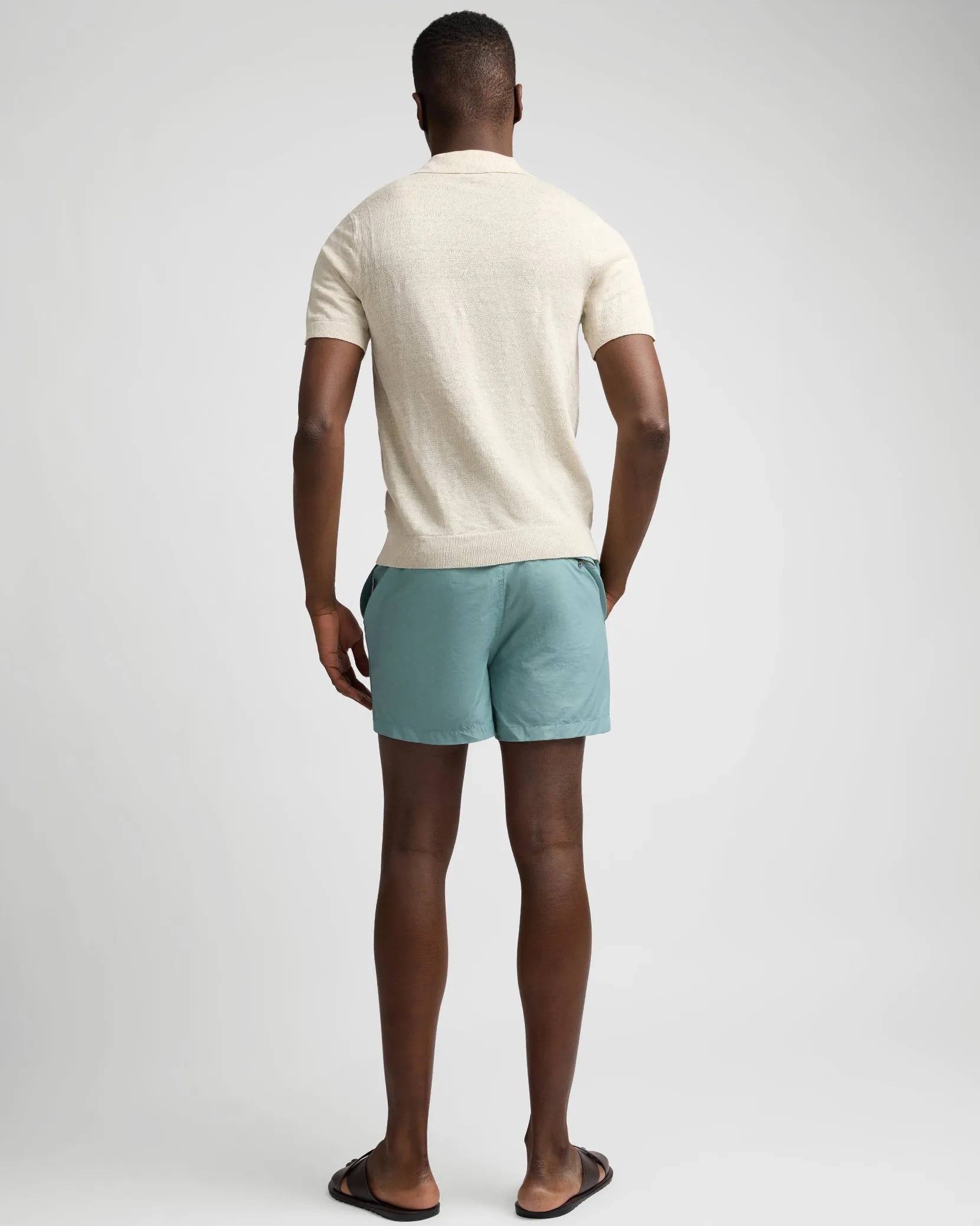 Linen Johnny Collar Polo Sweater sold by Onia product image thumbnail 5