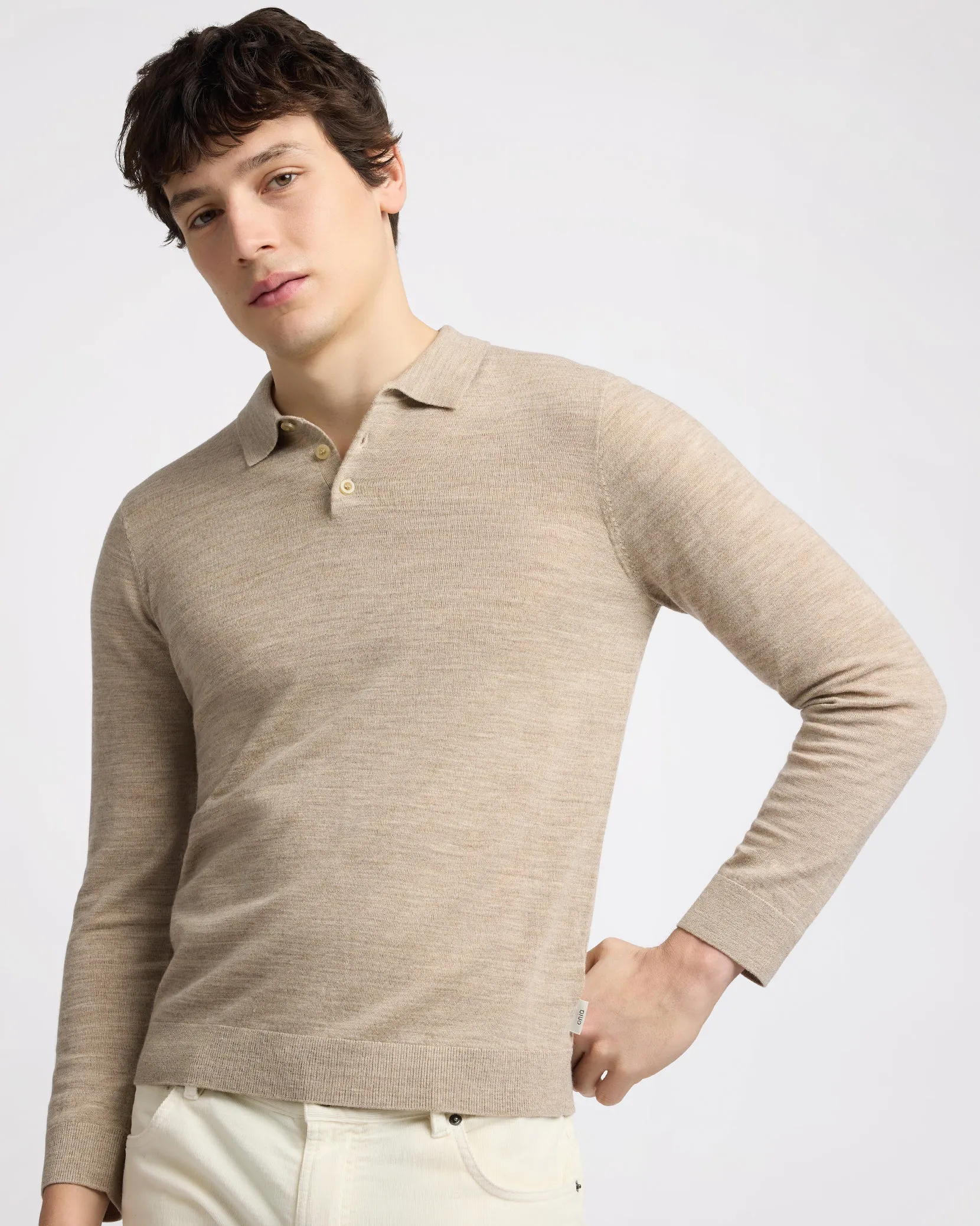 Extra Fine Merino Wool Long Sleeve Polo sold by Onia product image thumbnail 3