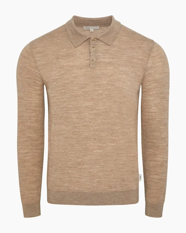 Extra Fine Merino Wool Long Sleeve Polo sold by Onia