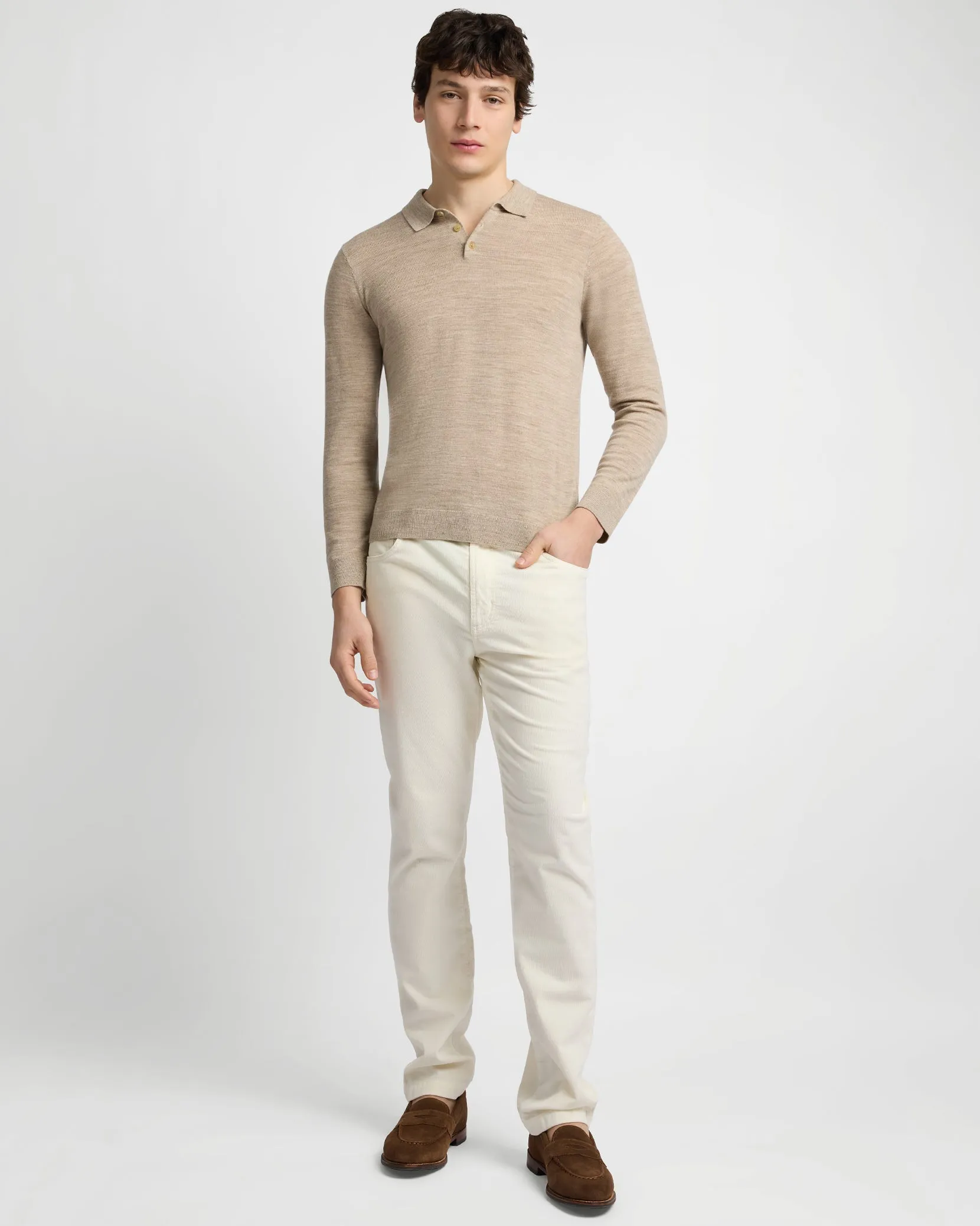 Extra Fine Merino Wool Long Sleeve Polo sold by Onia product image thumbnail 2