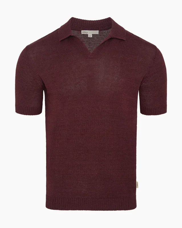 Silk Linen Short Sleeve Johnny Polo made by Onia