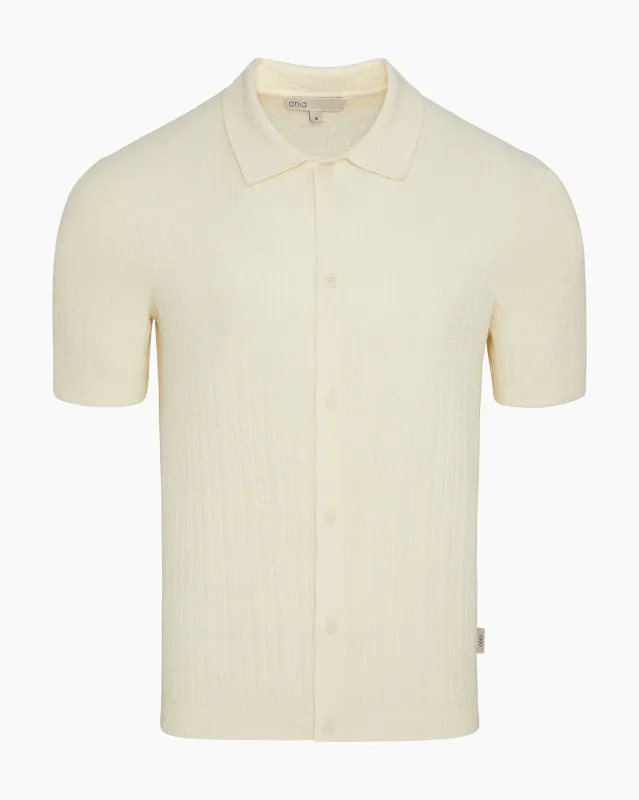 Boucle Rib Button Up Shirt made by Onia
