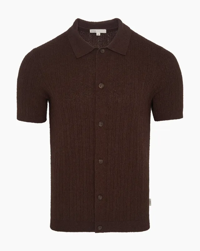 Boucle Rib Button Up Shirt made by Onia