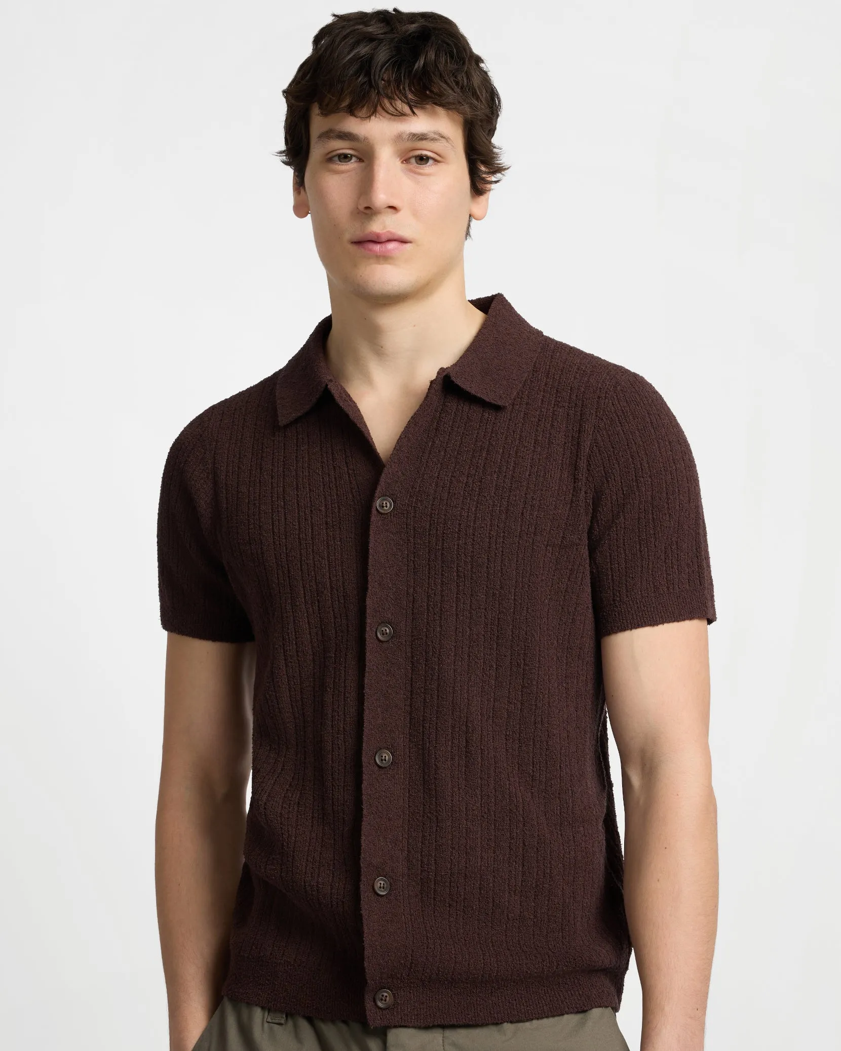Boucle Rib Button Up Shirt sold by Onia product image thumbnail 3