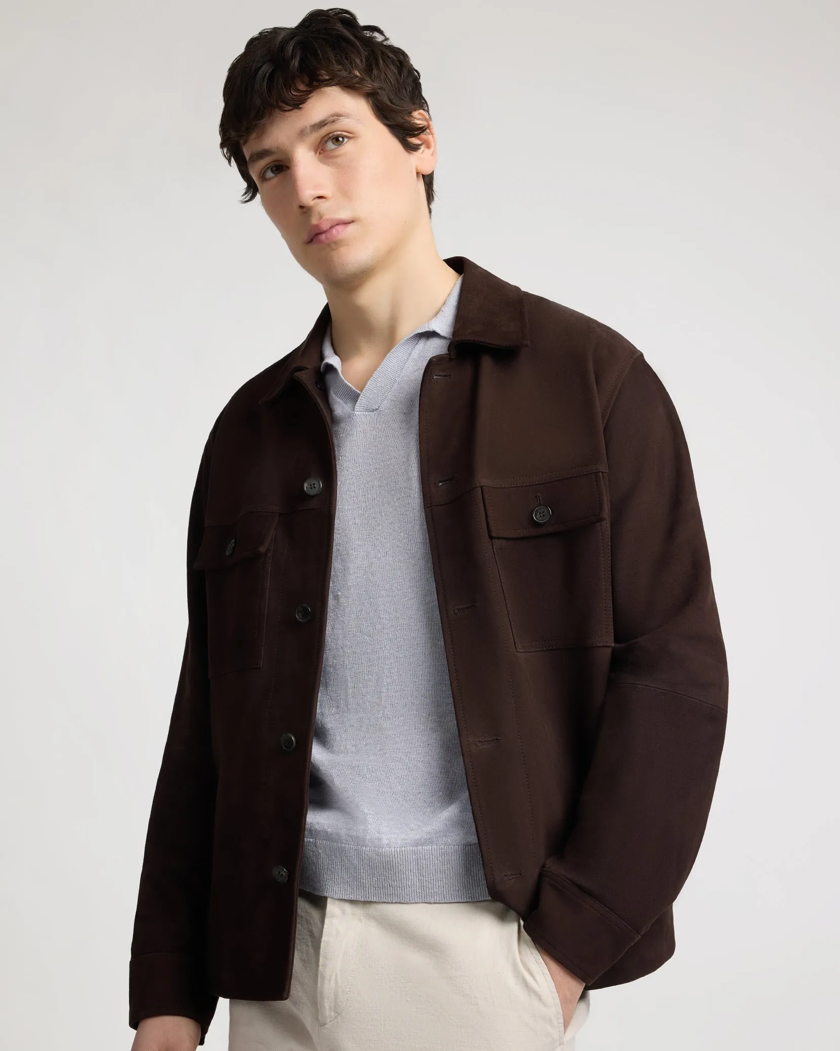 Suede Traveler Jacket sold by Onia product image thumbnail 3