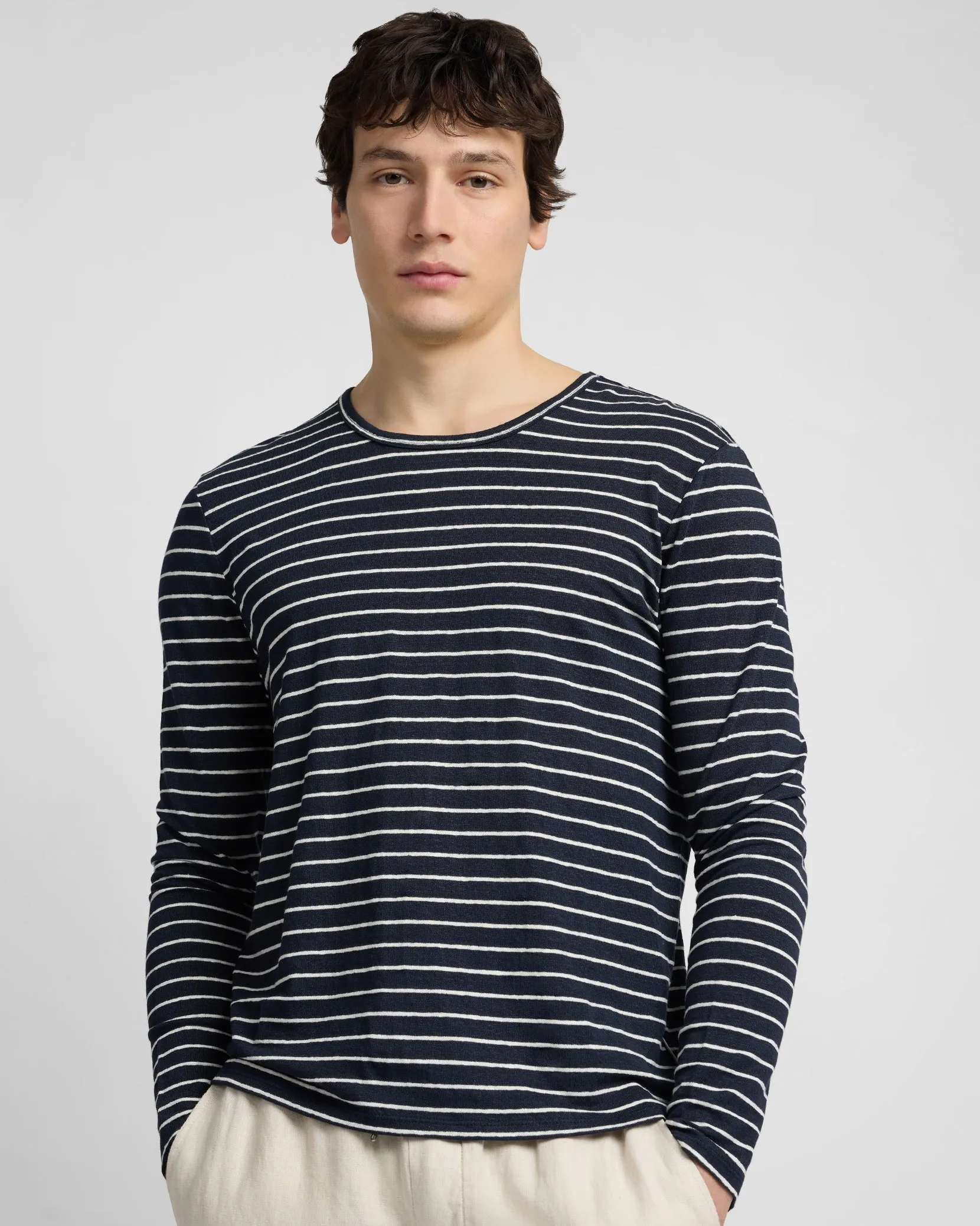 Stretch Linen Jersey Long Sleeve Tee sold by Onia product image thumbnail 2