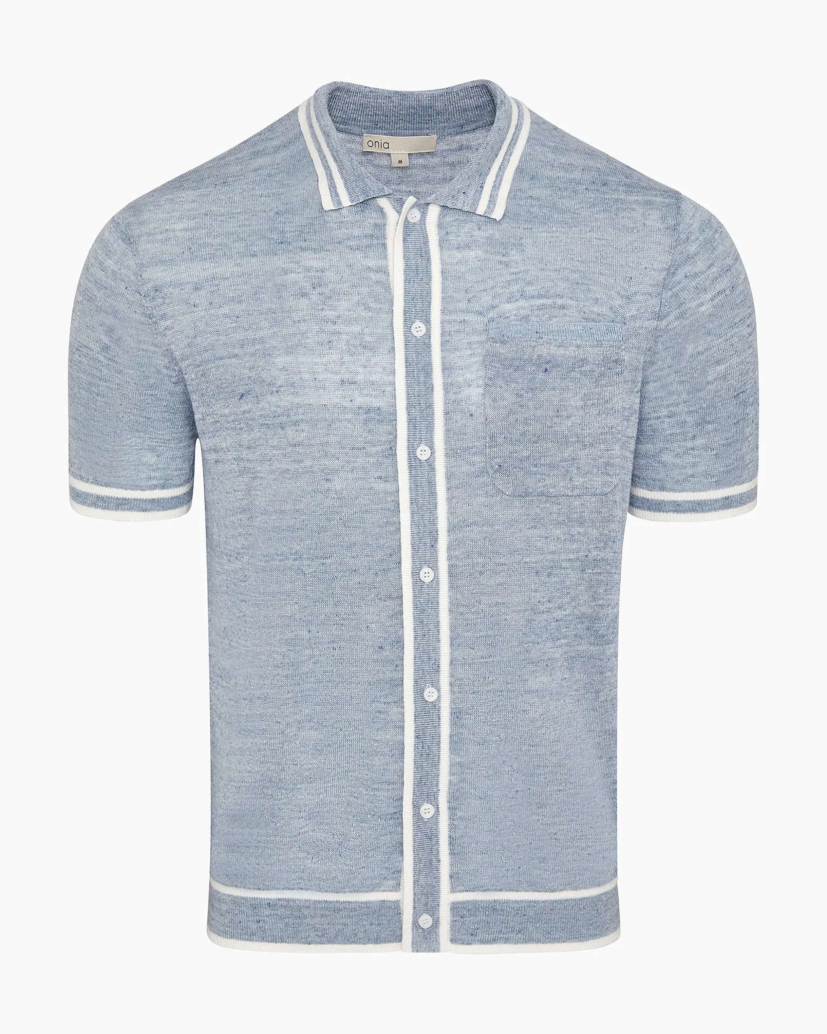 Linen Knit Button Down Shirt sold by Onia