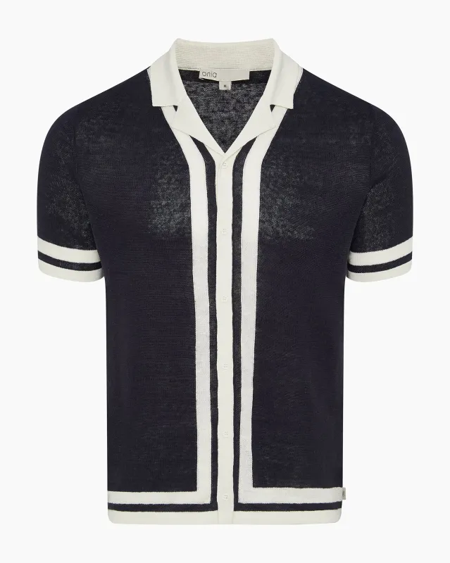 Linen Knit Camp Shirt sold by Onia