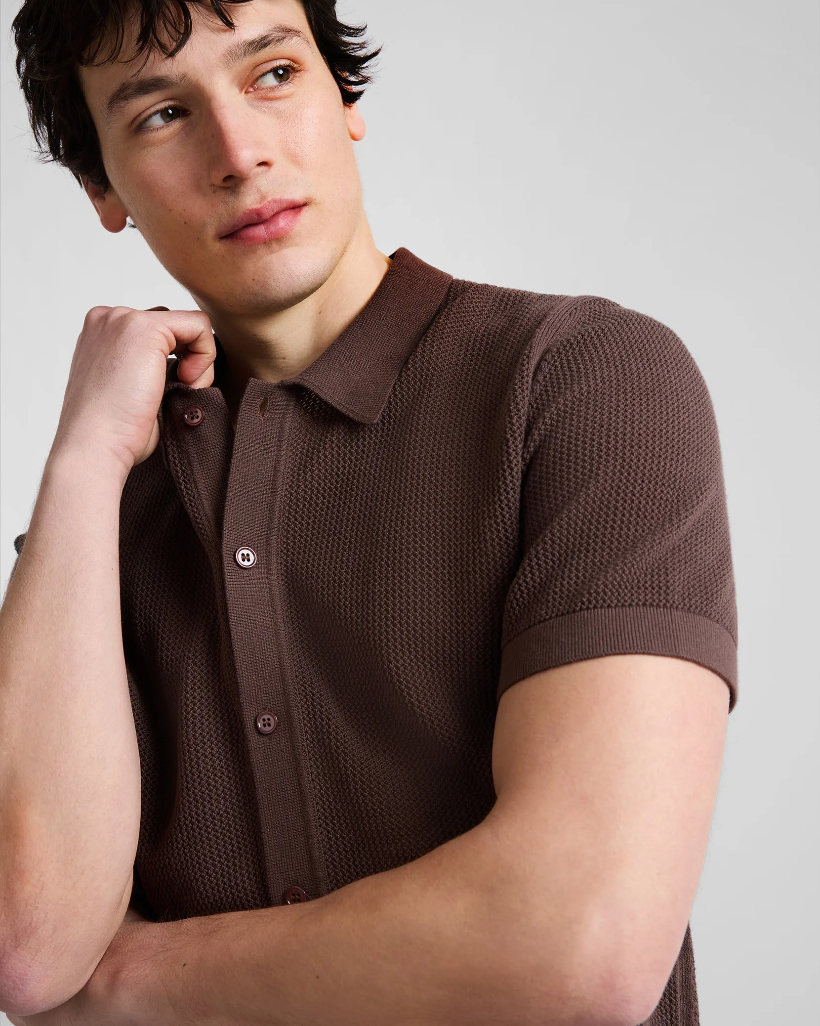 Crochet Knit Button Up Shirt sold by Onia product image thumbnail 3