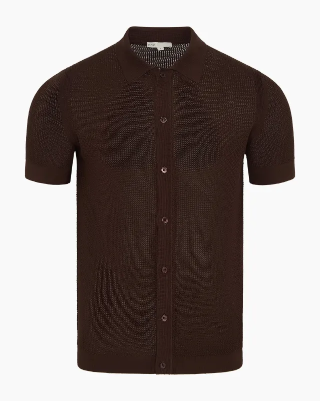 Crochet Knit Button Up Shirt made by Onia