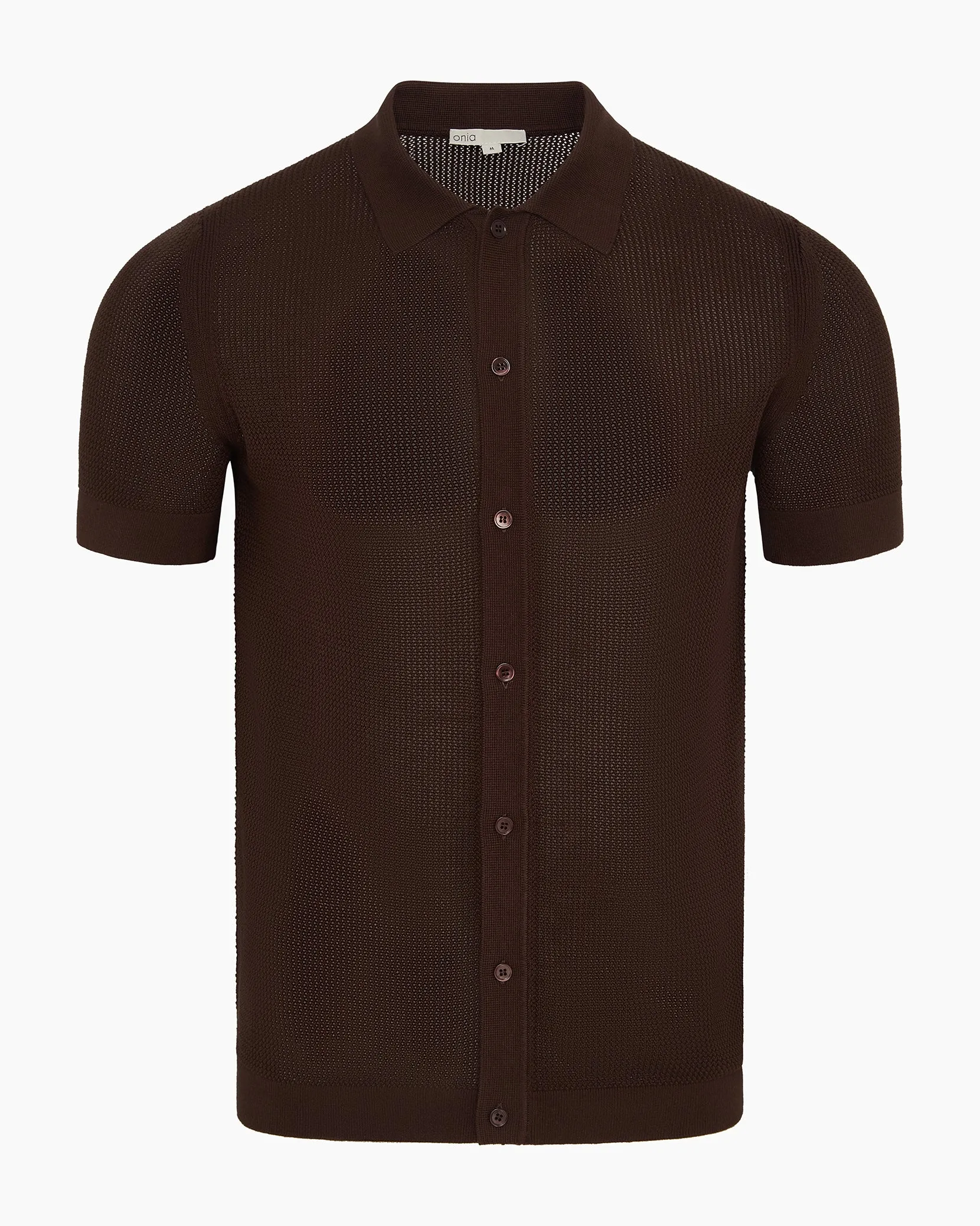 Crochet Knit Button Up Shirt sold by Onia