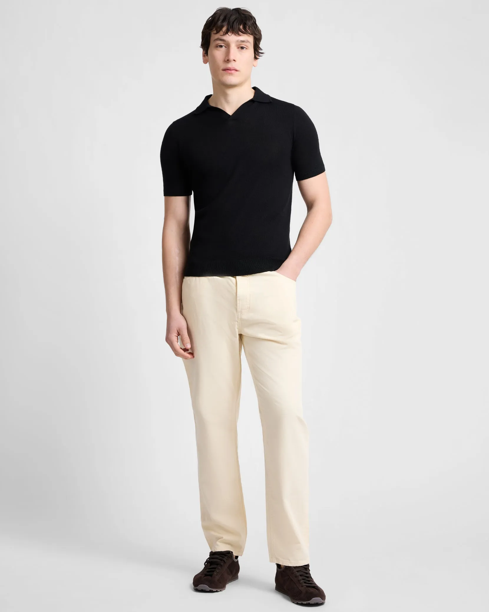 Extra Fine Merino Wool Short Sleeve Johnny Collar Polo sold by Onia product image thumbnail 3